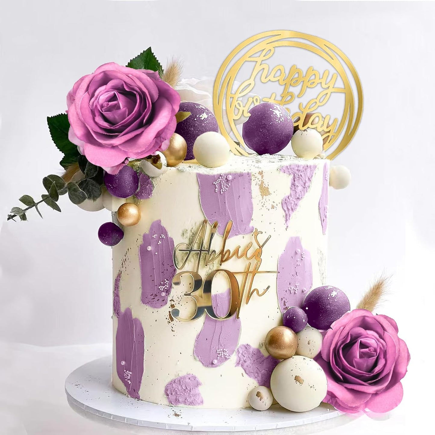 DRWATE-Purple-Balls-Cake-Topper-Purple-Flower-676