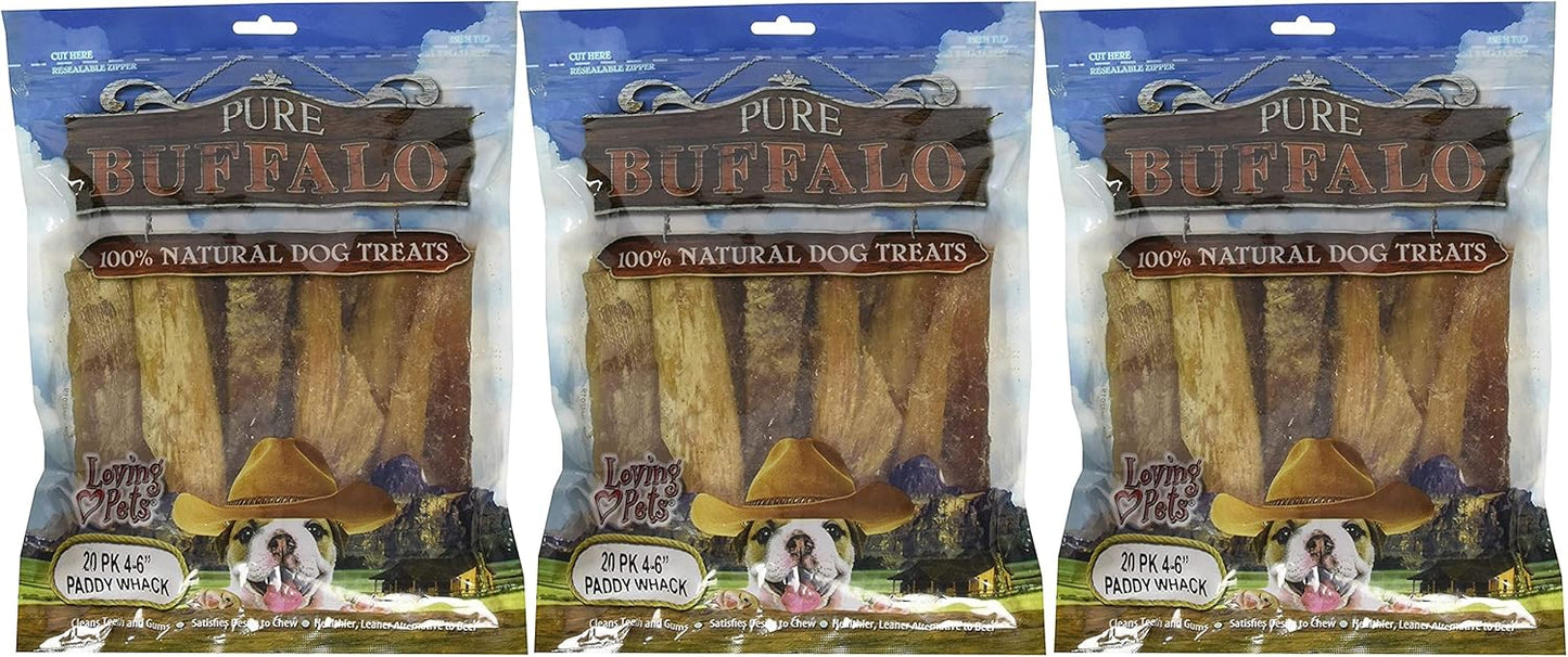 Loving-Pets-60-Pack-of-Pure-Buffalo-Paddy-Whack-Backstrap-Tendon-Treats,-225