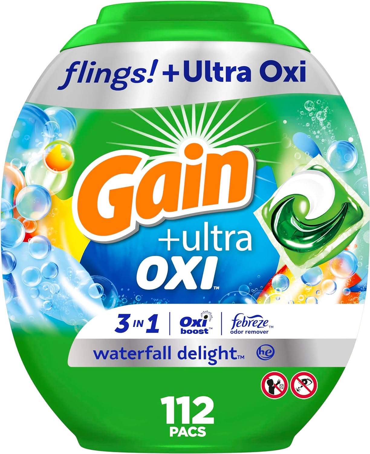 Gain-flings-Ultra-Oxi-Laundry-Detergent-Pacs,-112-Count,-Waterfall-4070