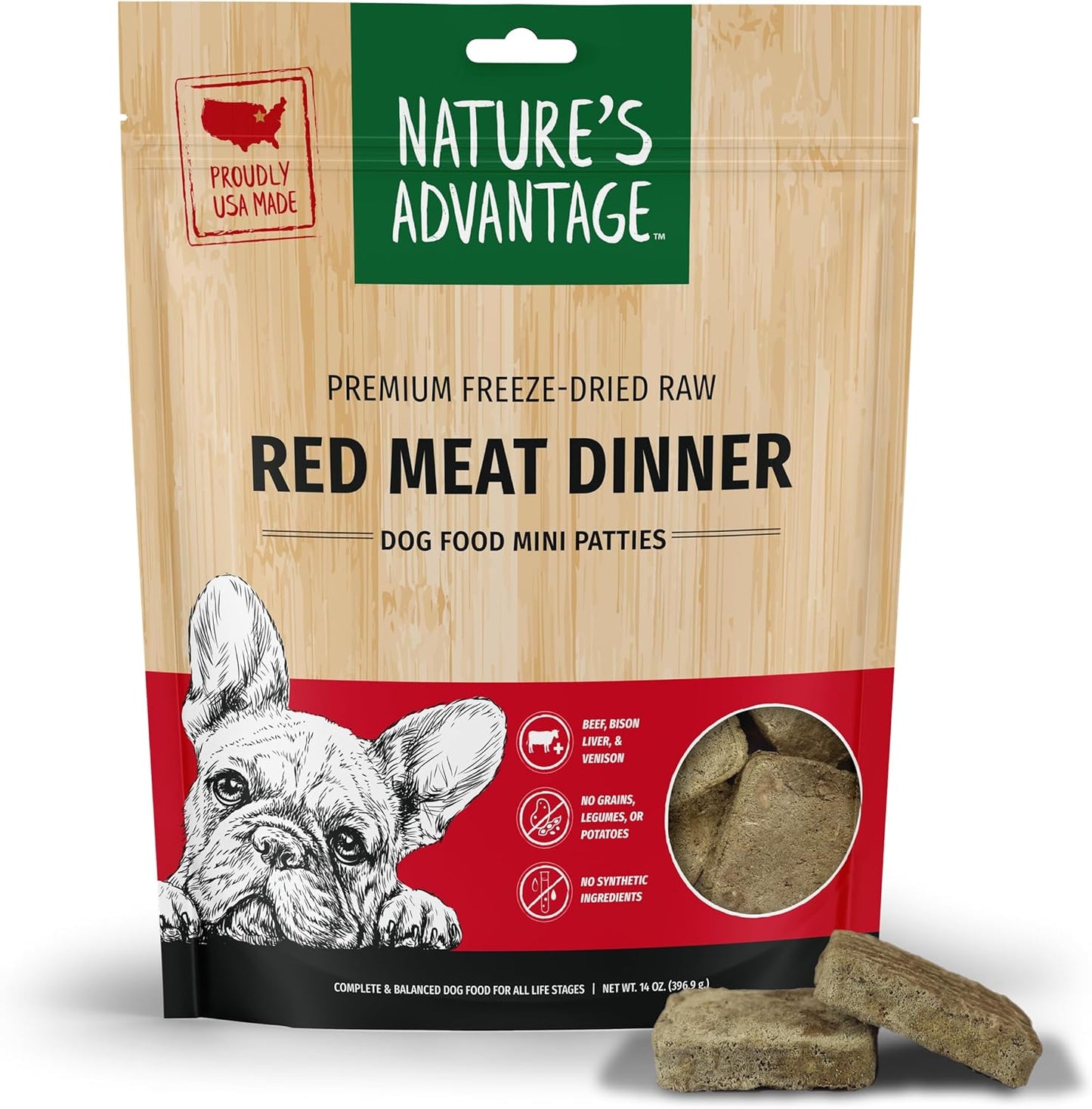 Nature's-Advantage-Freeze-Dried-Raw-Red-Meat-Dinner-Dog-Food-Mini-Patties,-14-oz-653