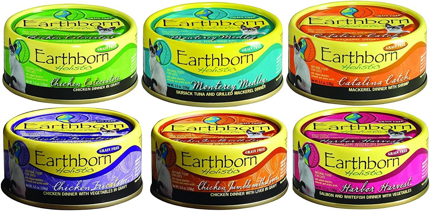 Earthborn-Grain-Free-5.5-Oz-Canned-Cat-Food-Mixed-24-Cans-with-Flavors-Catcciatori,-Medley,1088