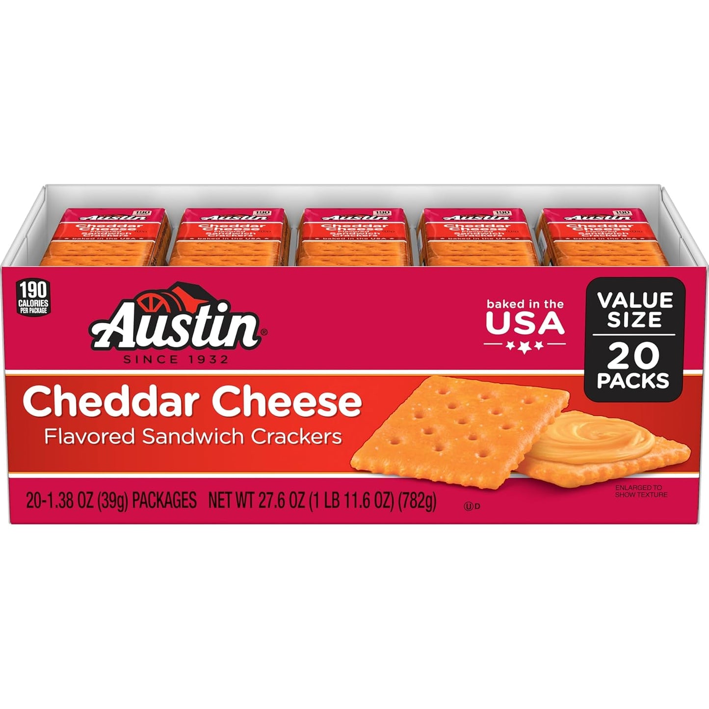 Austin-Cheddar-Cheese-Flavored-Sandwich-Crackers,-Lunch-Snacks,-Value-Size,-27.6oz--Tray-(20-Packs)--1721