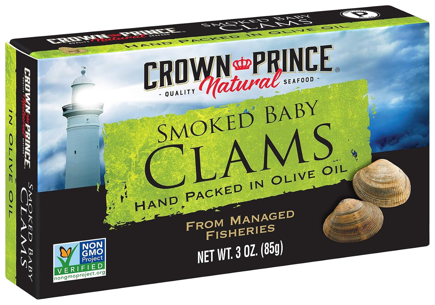 Crown-Prince-Natural-Smoked-Baby-Clams-in-Olive-Oil,-3-Ounce-Cans-(Pack-of-530