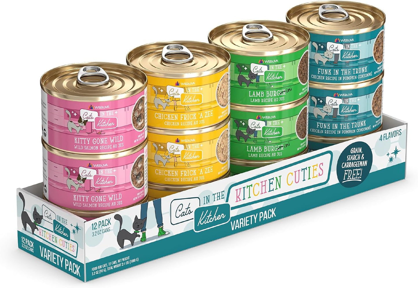 Weruva-Cats-in-The-Kitchen,-Kitchen-Cuties-Variety-Pack,-Wet-Cat-Food,-3.2oz-1919