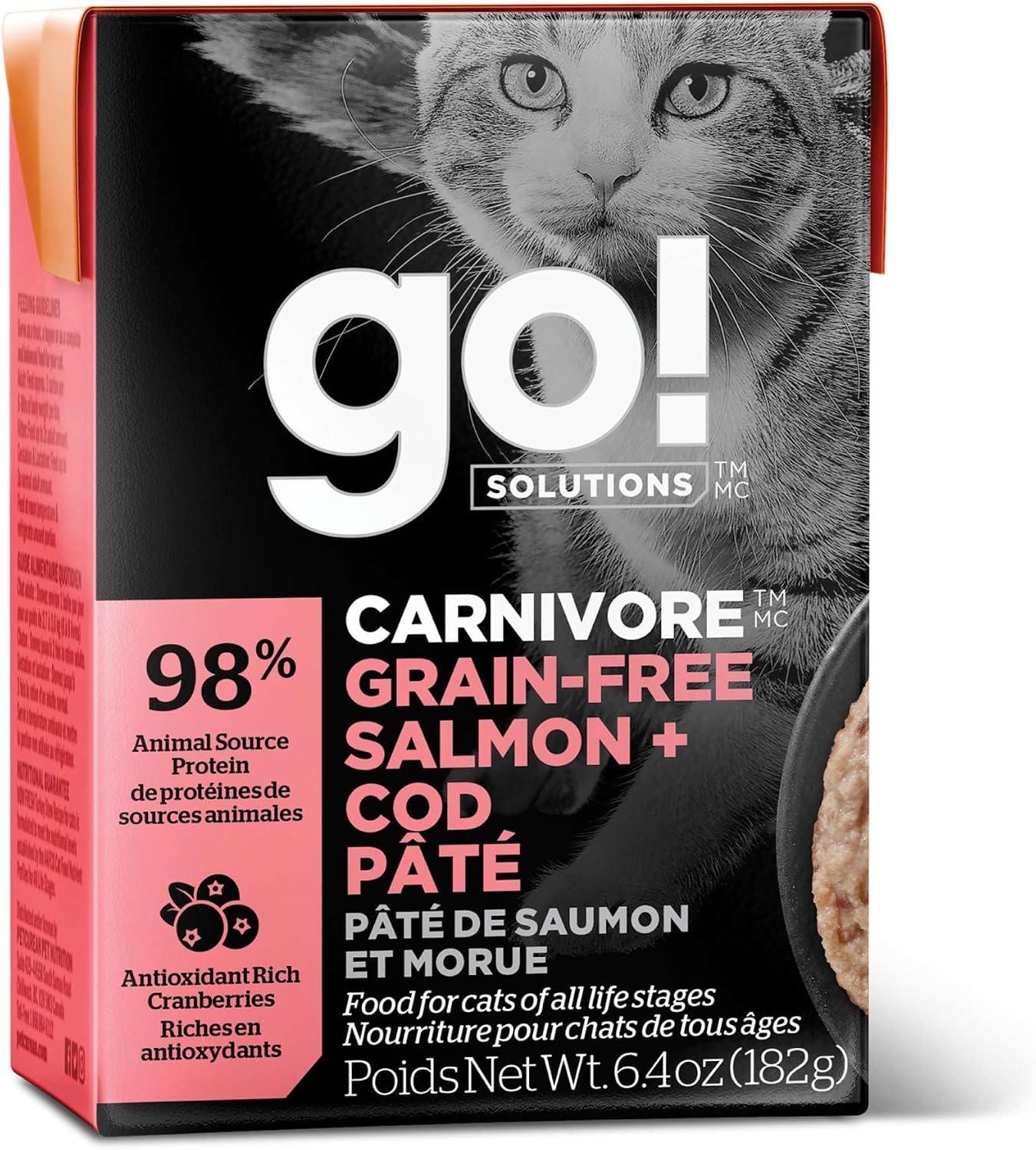 Go!-Solutions-Carnivore,-Grain-Free,-Protein-Rich-Wet-Cat-Food,-Salmon-and-Cod-Pâté,-43