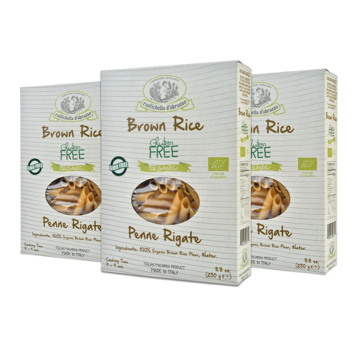 Rustichella-d'Abruzzo-Organic-Brown-Rice-Penne-Rigate-(Pack-of-250g-69
