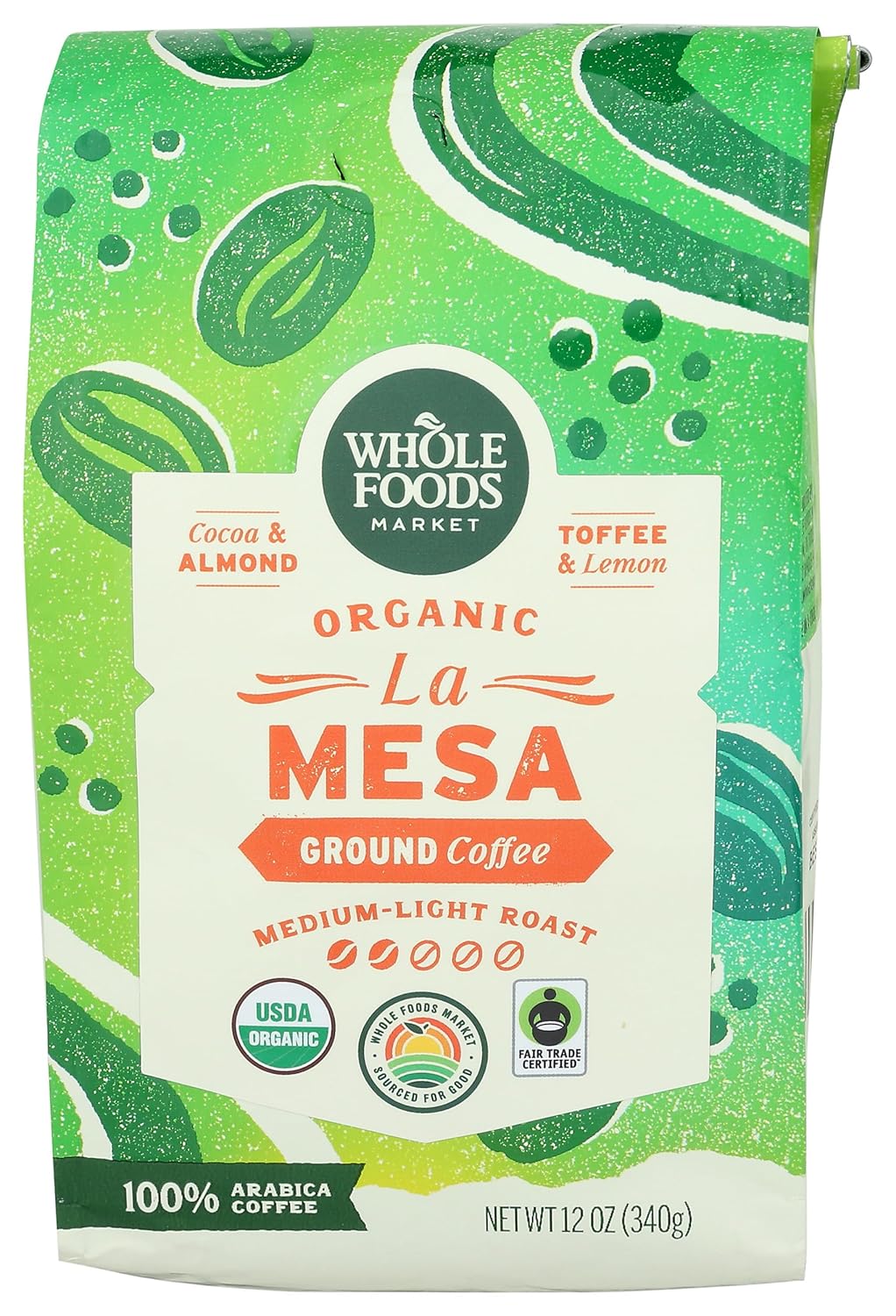 Whole-Foods-Market,-Organic-La-Mesa-Café-molido-tostado-medio-ligero,-almendras,1709