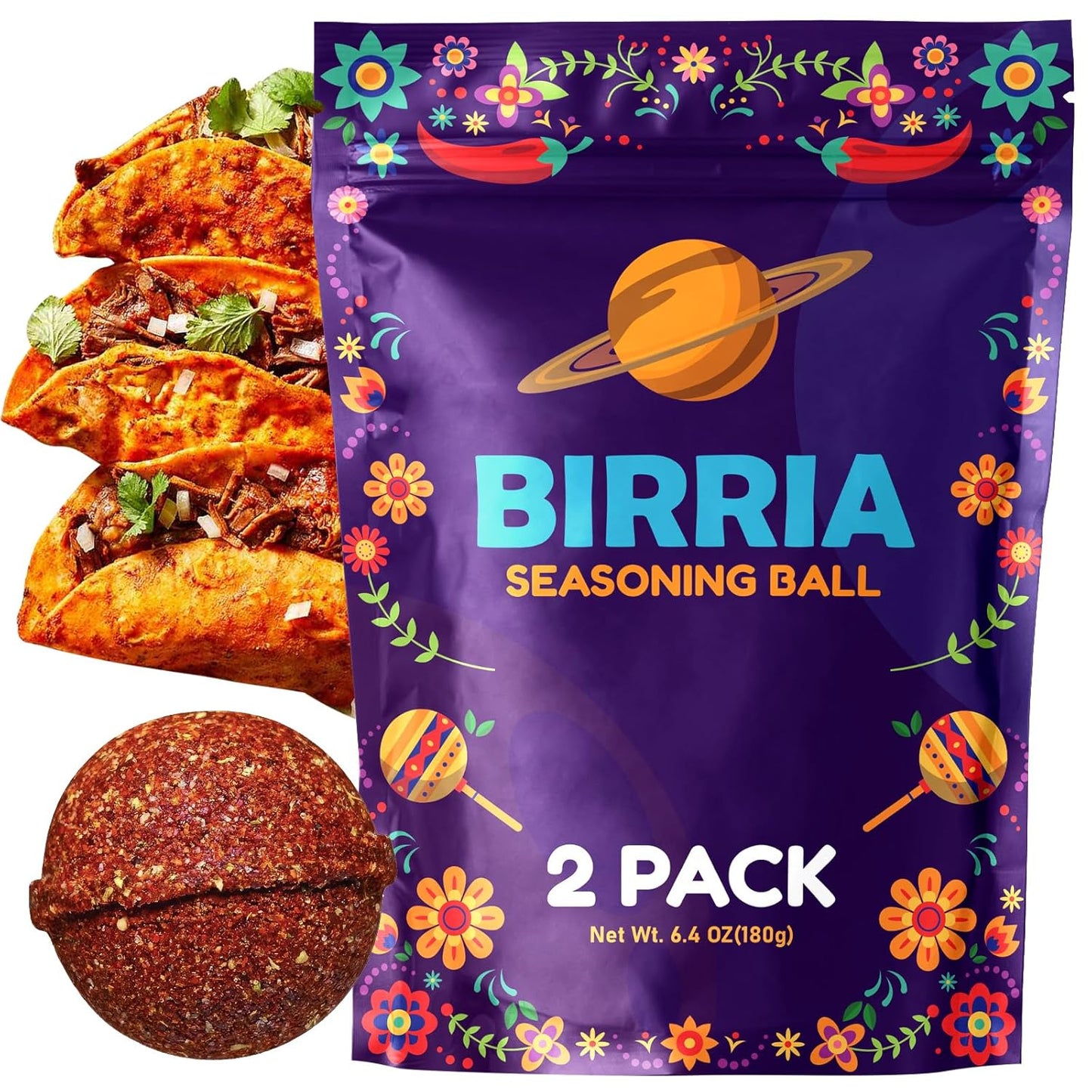 Birria-Bomb-Balls-condimento,-auténtica-mezcla-de-especias-mexicanas-para-burritos,-347