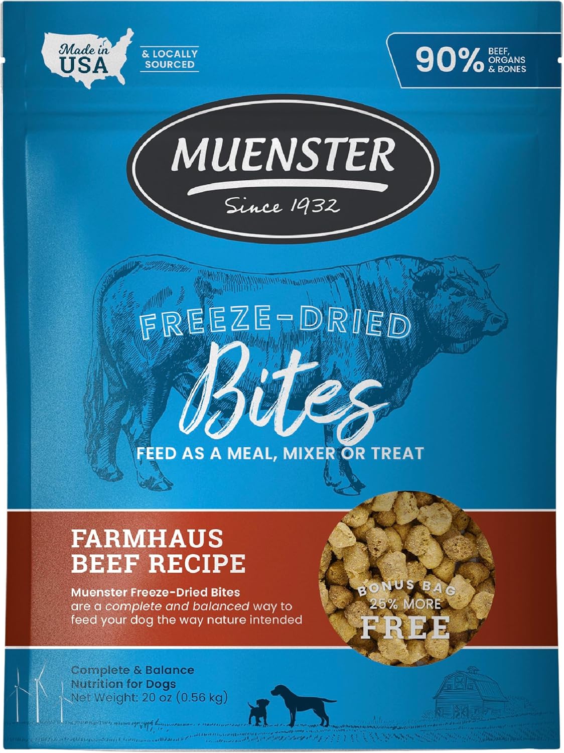 Muenster-Freeze-Dried-Beef-Bites---Complete-Dog-Food,-Treat,-Mixer-or-Topper-882
