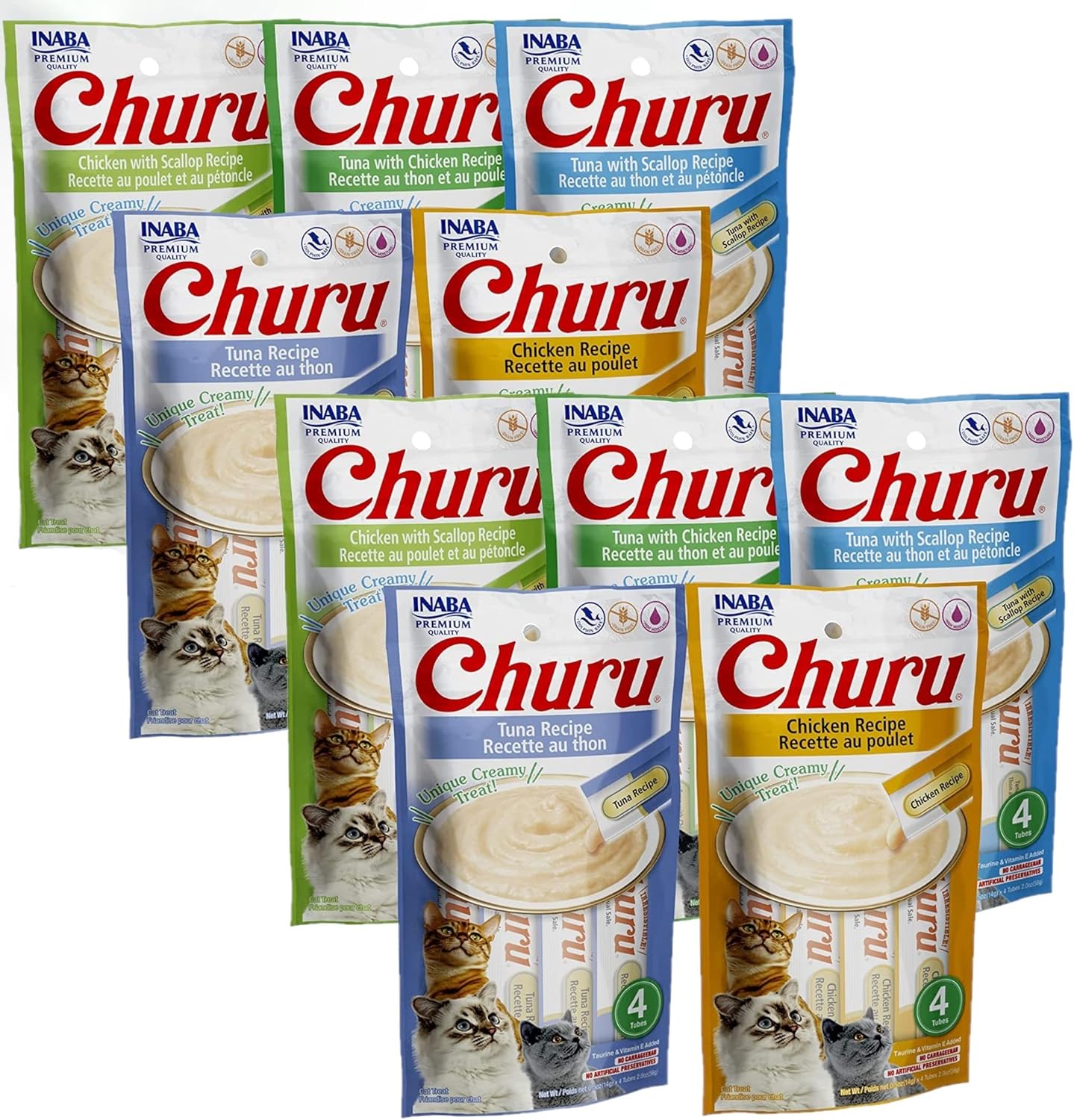 INABA-Churu-Lickable-Creamy-Purée-Cat-Treats-5-Flavor-Variety-Pack-40----917