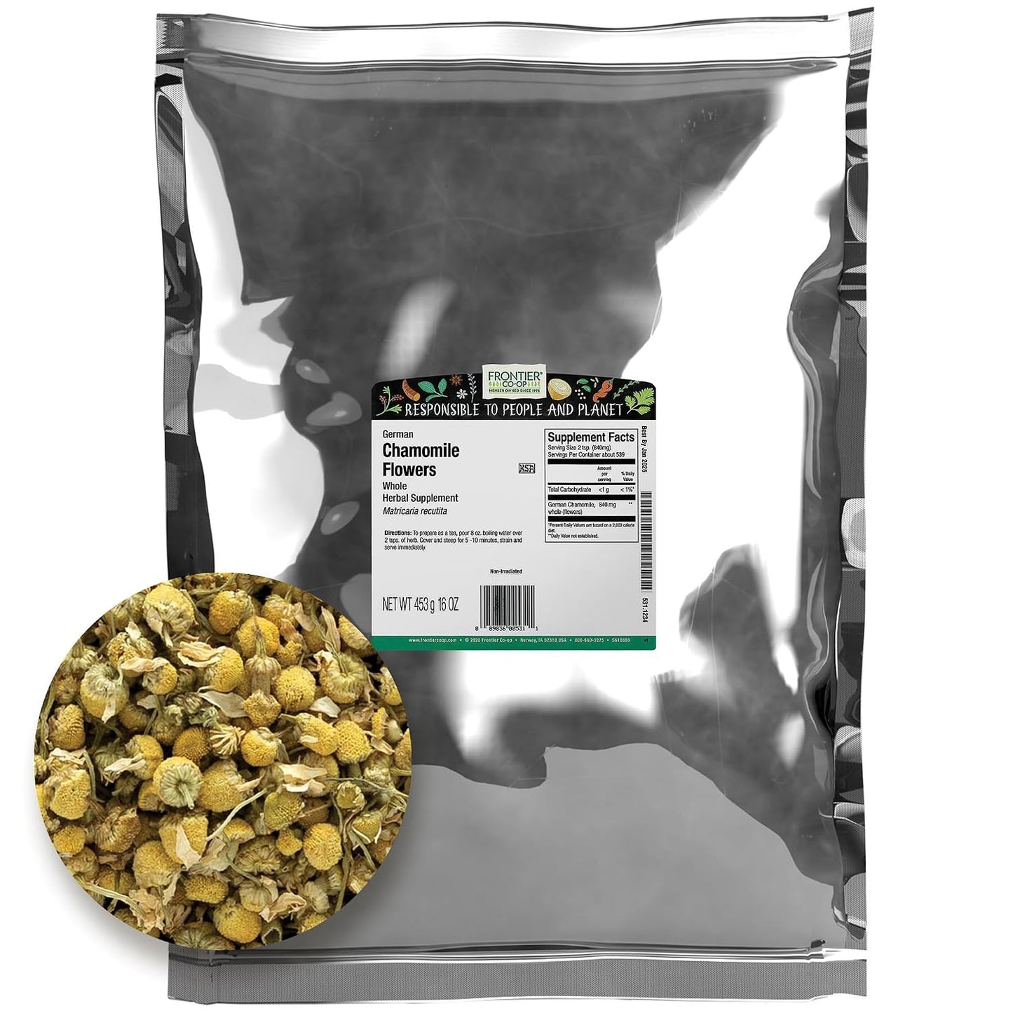 Frontier-Chamomile-Flowers,-German-Whole-(double-Cleaned),-16-Ounce-Bag-----1096