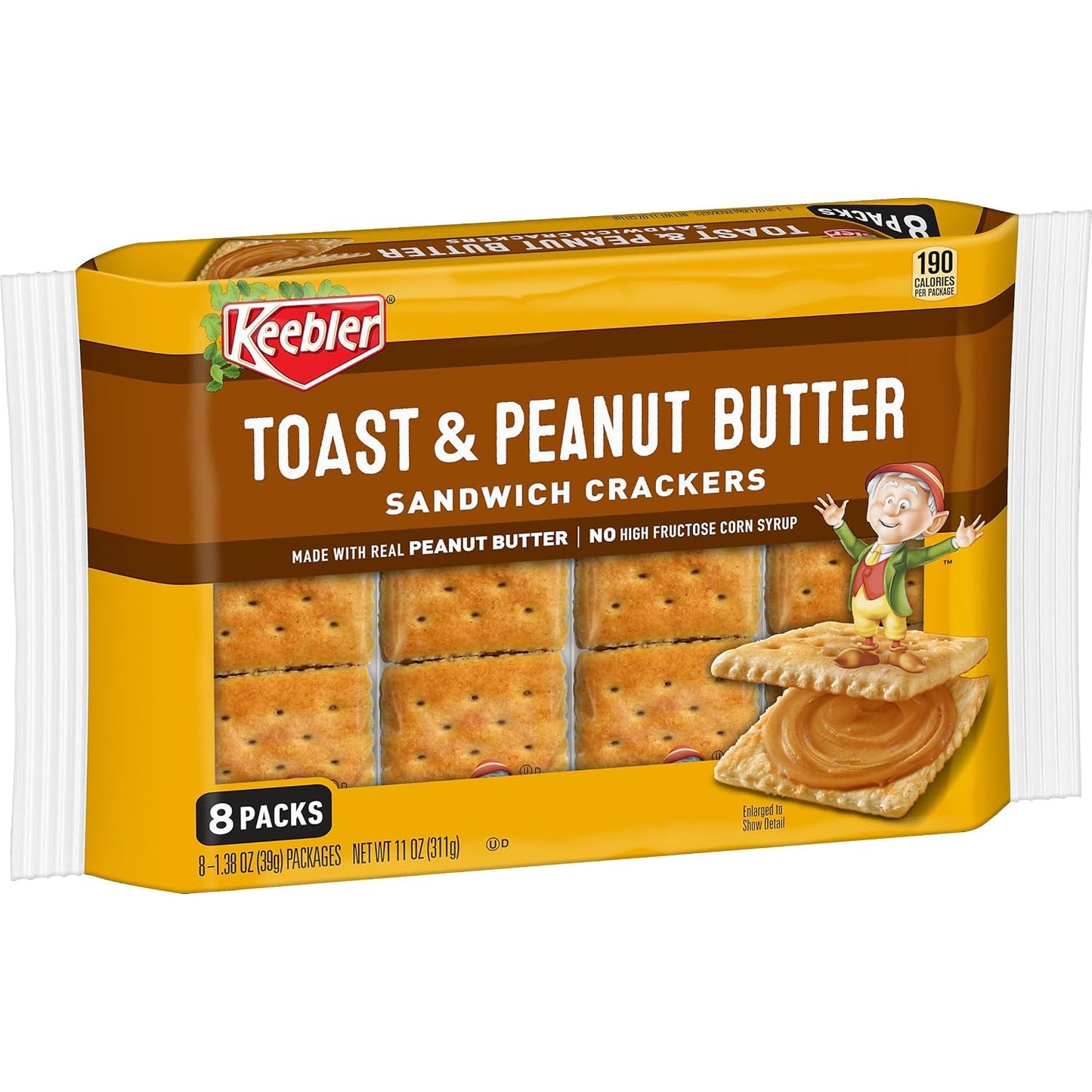 Keebler-Sandwich-Crackers,-Lunch-Snacks,-Toast-and-Peanut-Butter,-11oz-Tray--(8-Packs)---2101