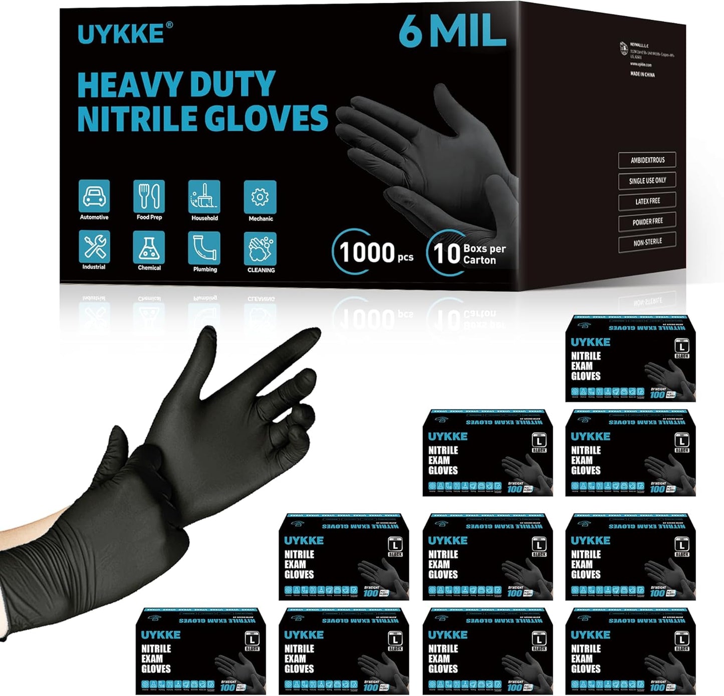 HEAVY-DUTY-6-Mil-Nitrile-Black-Gloves-Disposable-Latex-Free-4131