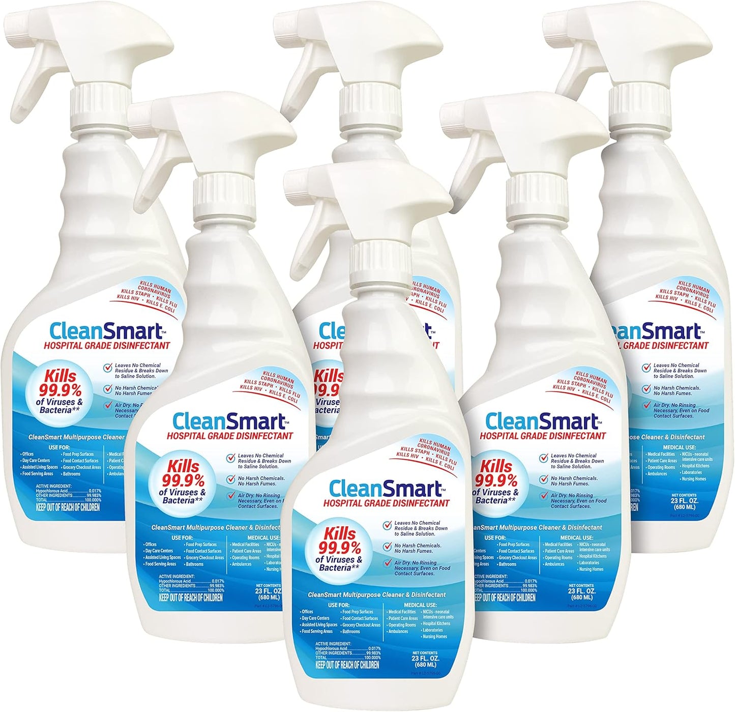 CleanSmart-Hospital-Disinfectant,-Kills-0.999-of-Viruses-and-Bacteria,-Hypochlorous-Acid-Technology,-EPA-Registered,-23-292