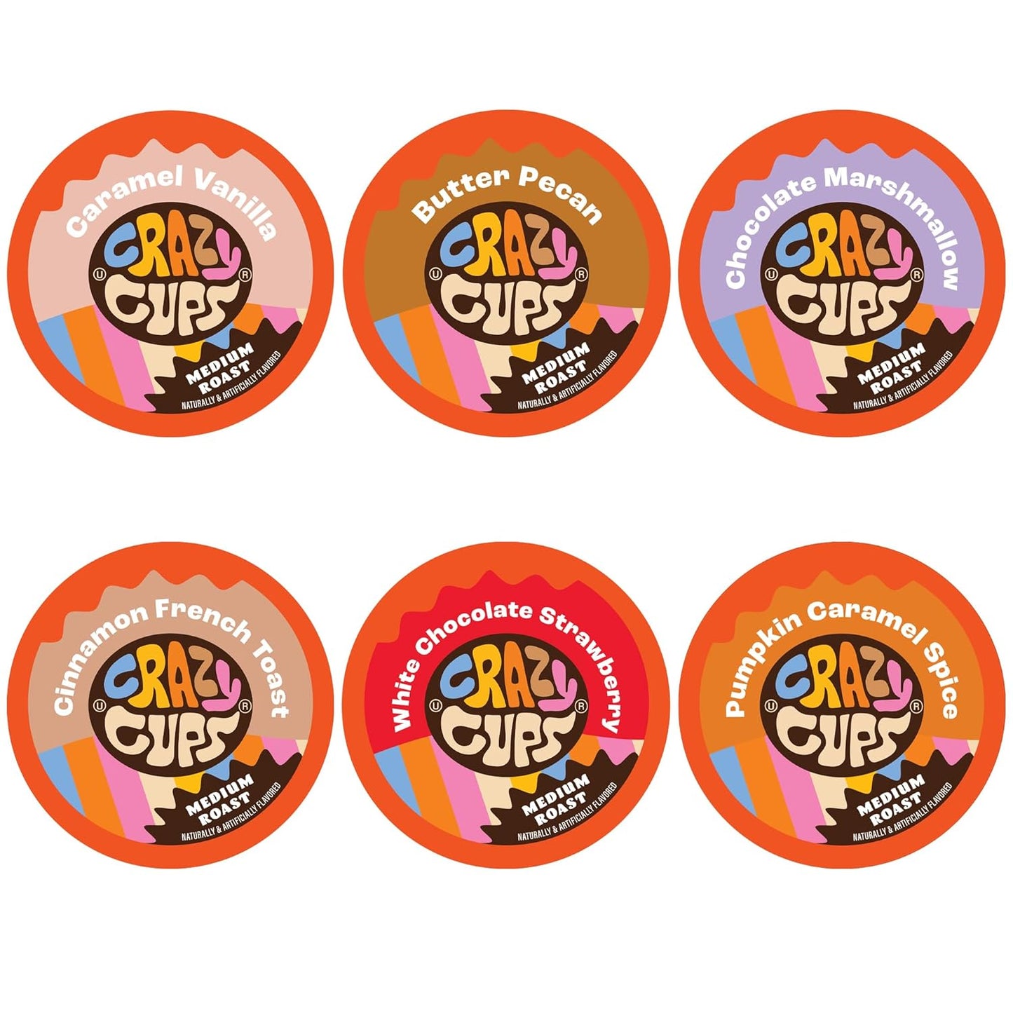 Crazy-Cups-Flavored-Medium-Roast-Hot-or-Iced-Coffee,-Variety-Recyclable-Pods-for-1206