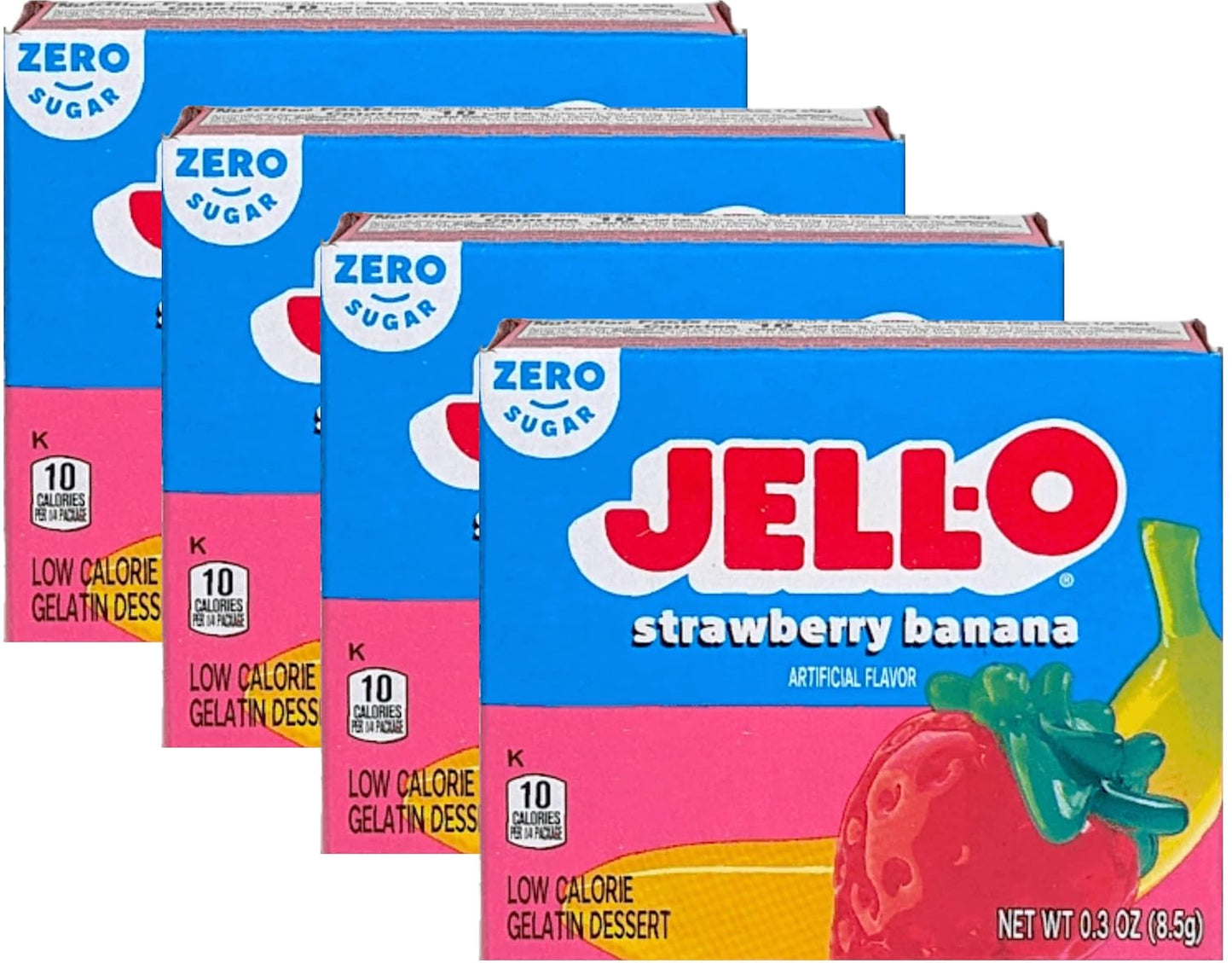Jell-O-Sugar-Free-Gelatin-Dessert,-Strawberry-Banana-(Pack-of-4)--------224
