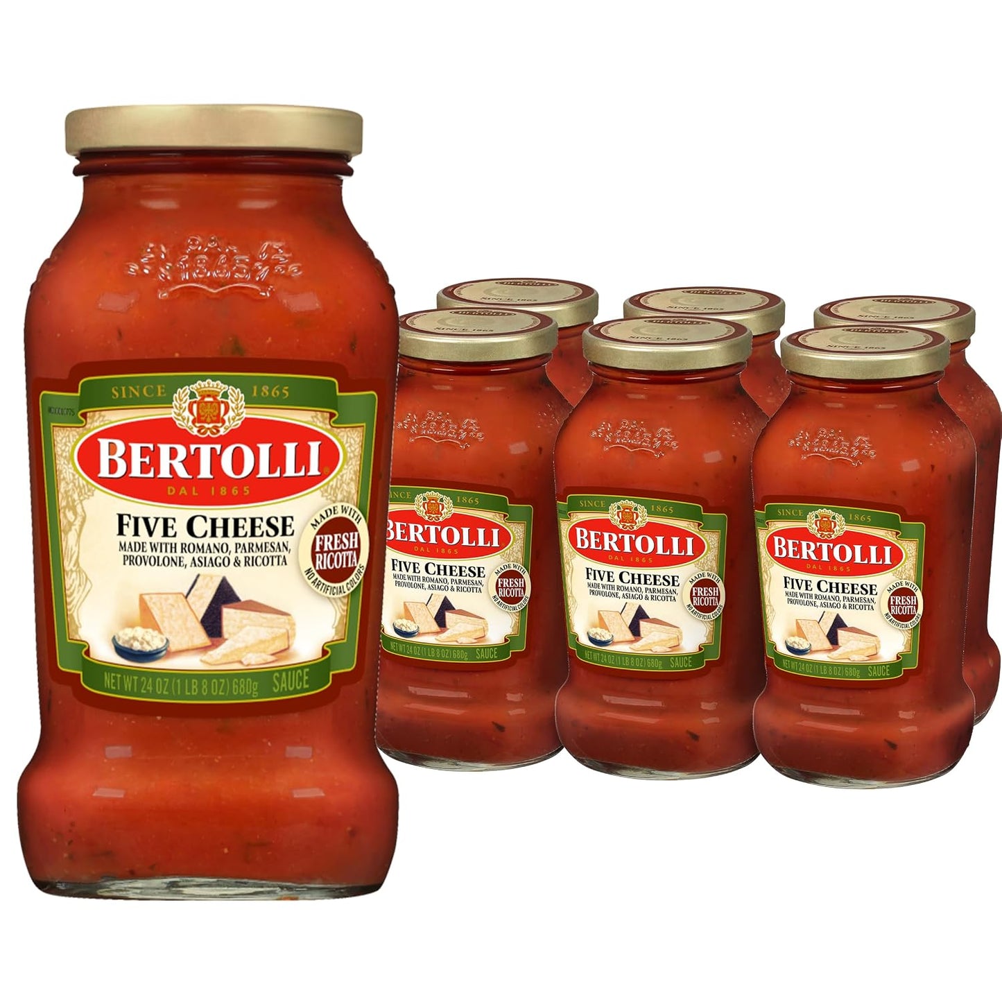 Bertolli-Pasta-Sauce-Five-Cheese,-Spaghetti-Tomato-Sauce,-24-oz-(Pack-of-792