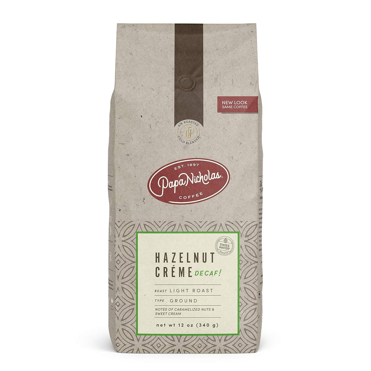 PapaNicholas-Coffee-Ground-Coffee,-Decaffeinated,-Hazelnut-Creme,-12-Ounce---------2449