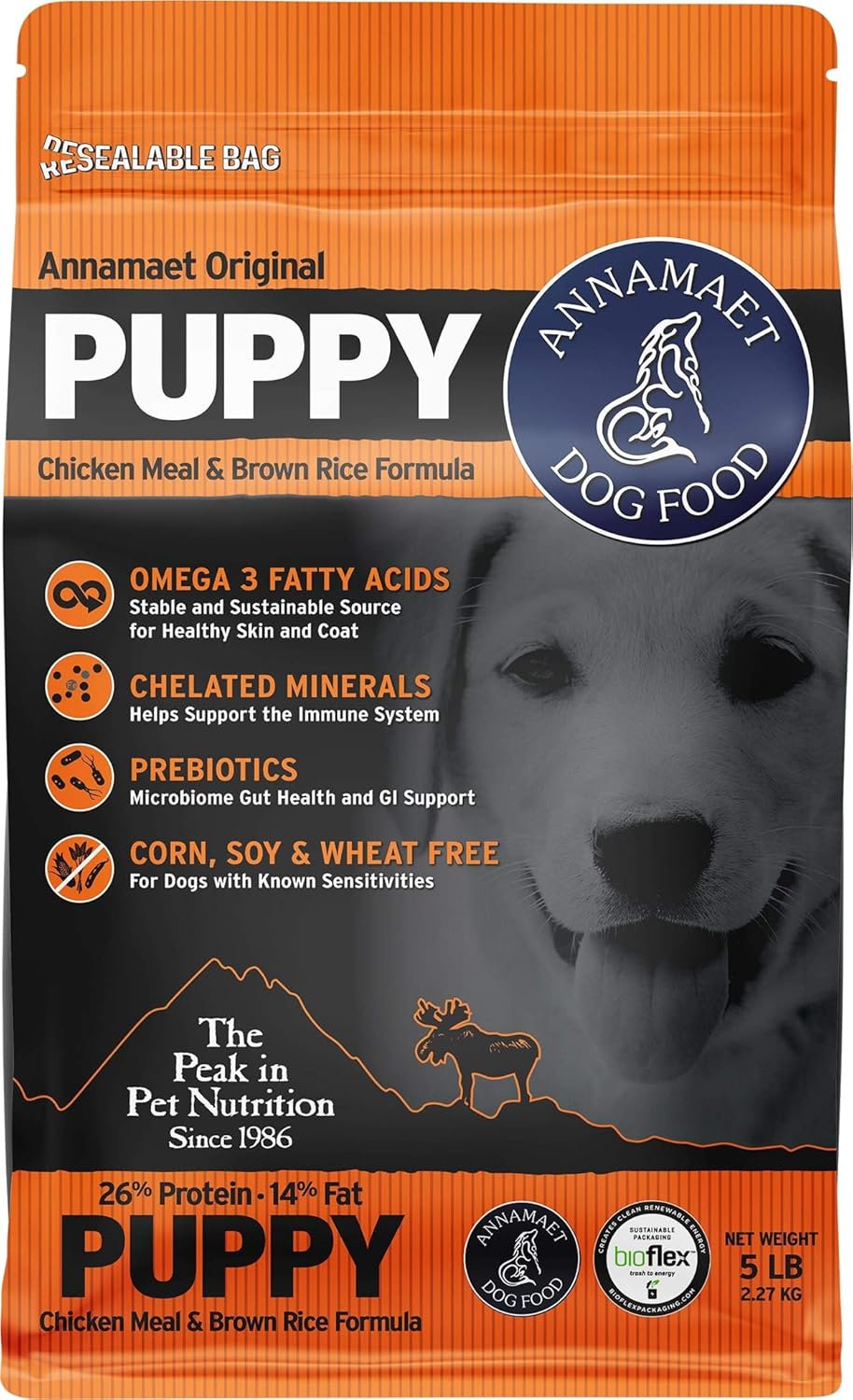 Annamaet-Original-Puppy-Dry-Dog-Food,-(Chicken-&-Brown-Rice),-5-lb-Bag---1280