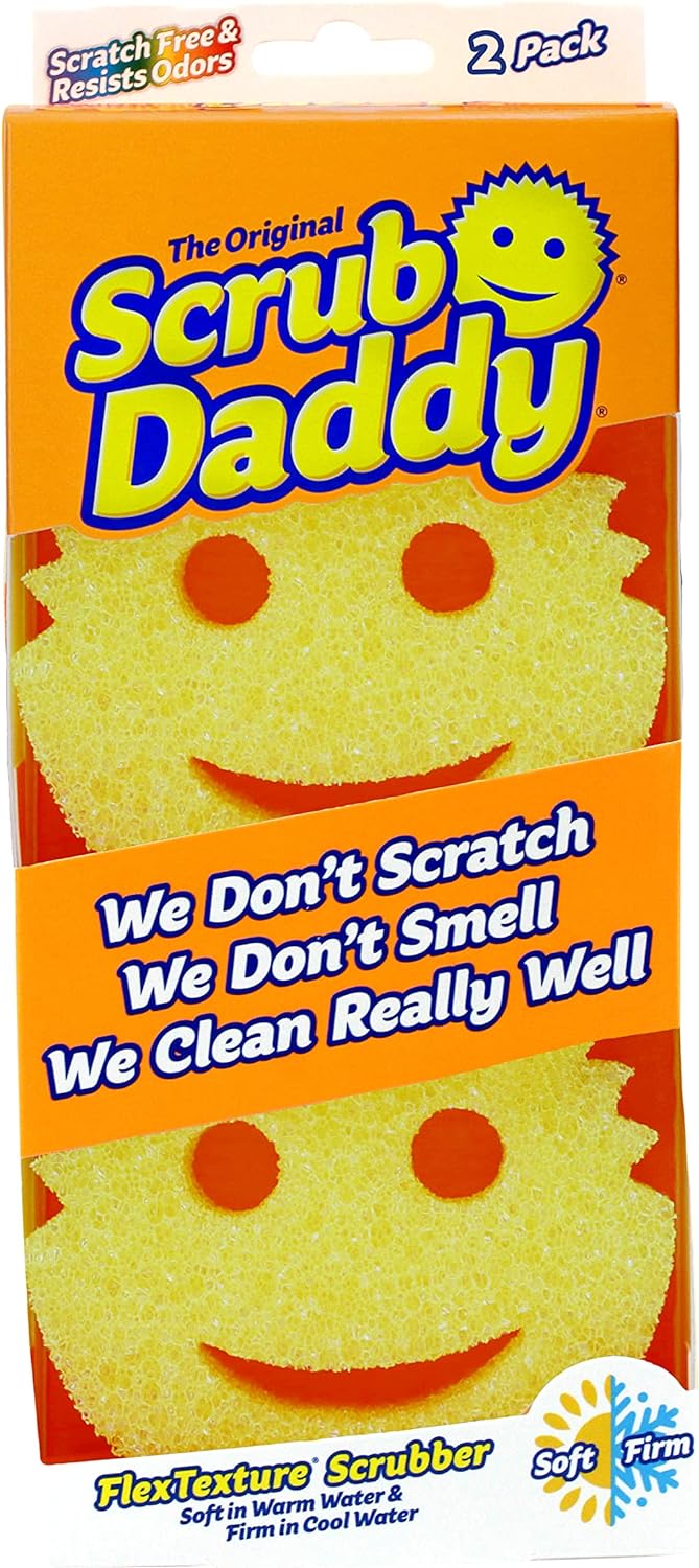 Scrub-Daddy-Original-Dish-Sponge-Twin-Pack,-Smiley-Face-Sponges-3375