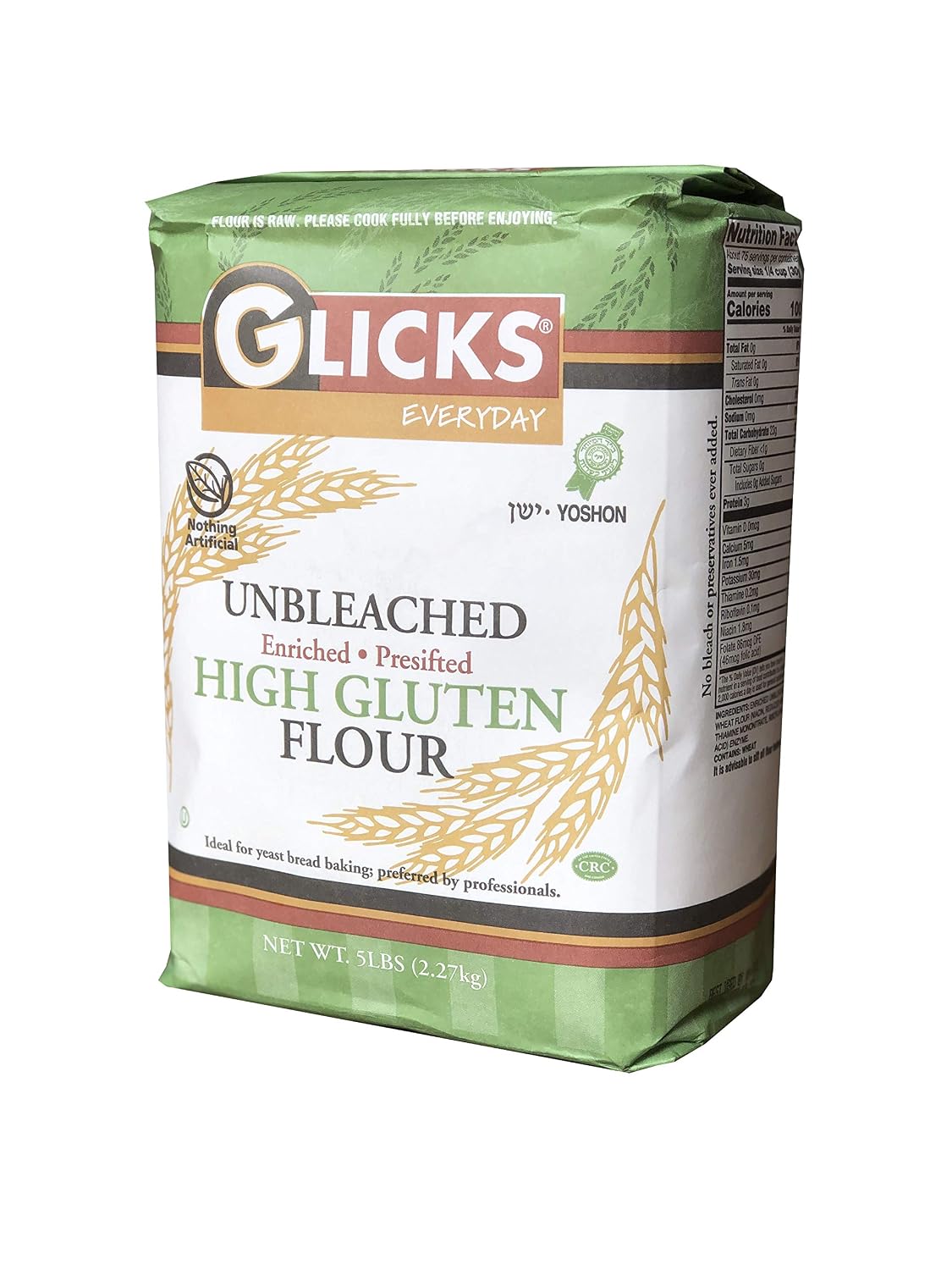 Glicks-Unbleached-High-Gluten-Flour,-(5-Pounds)-Enriched,-Presifted,-Kosher,-No-Preservatives-433