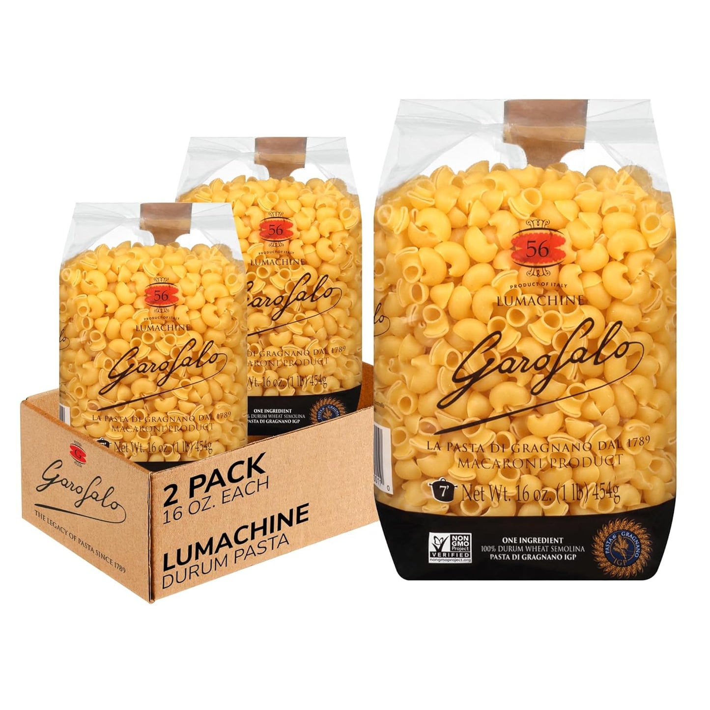 Garofalo---Premium-Durum-Wheat-Semolina-Lumachine-Pasta,-Italian-Bronze-Drawn,-621