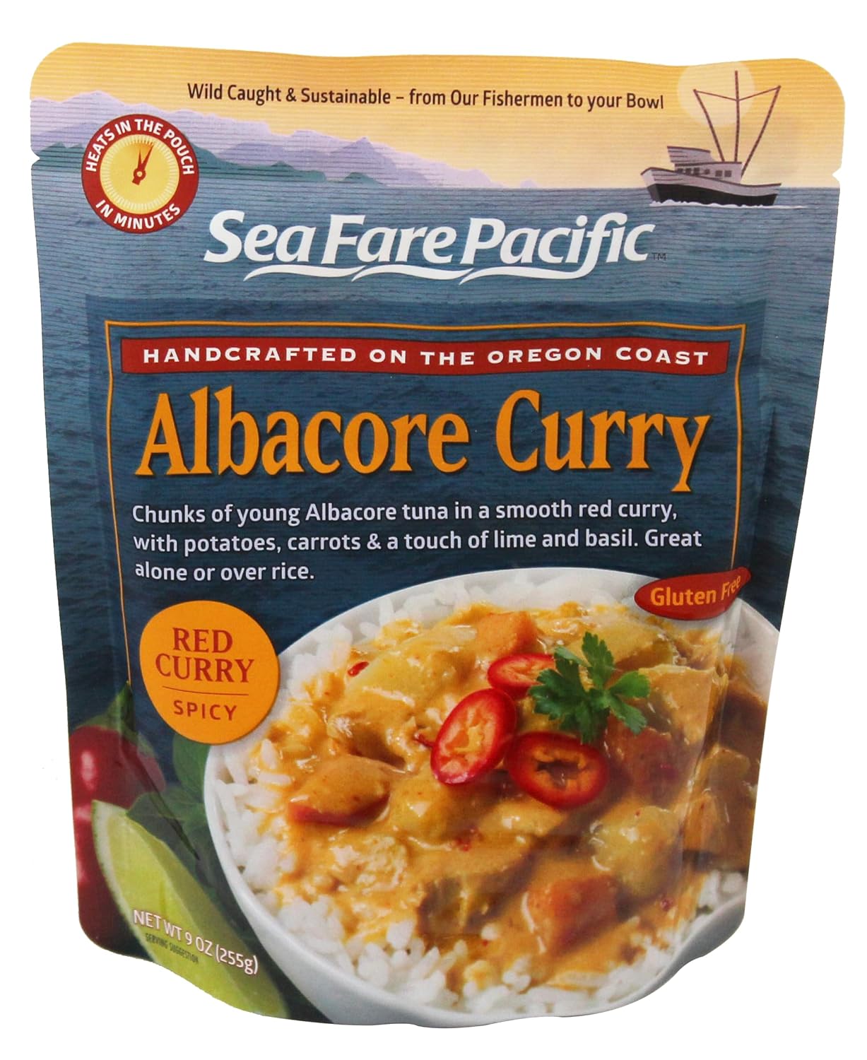 Sea-Fare-Pacific-Albacore-Curry,-Red,-1912
