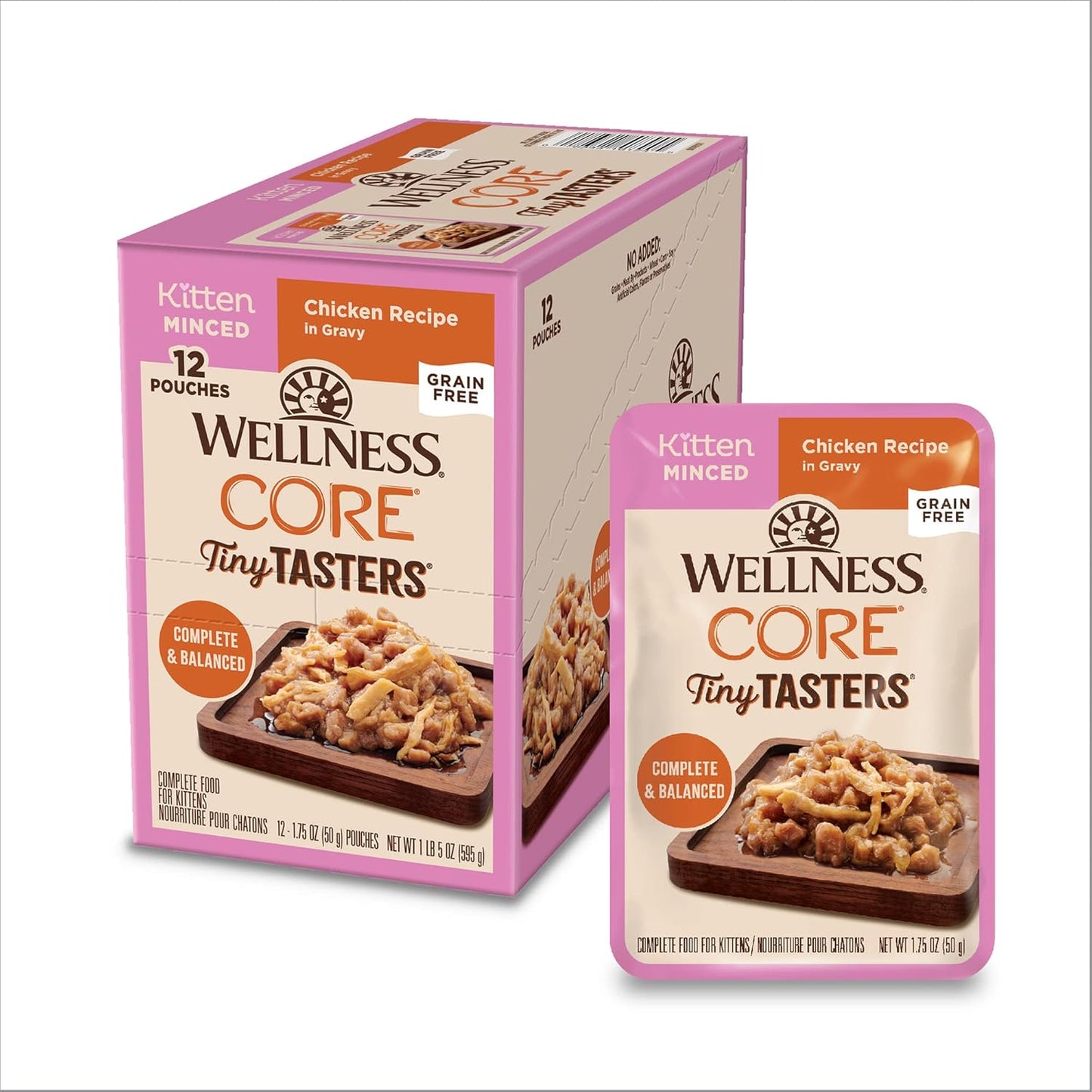 Wellness-CORE-Tiny-Tasters-Minced-Kitten-Wet-Cat-Food,-Natural,-Protein-Rich,-Free,-Pouch,-Pack,1548