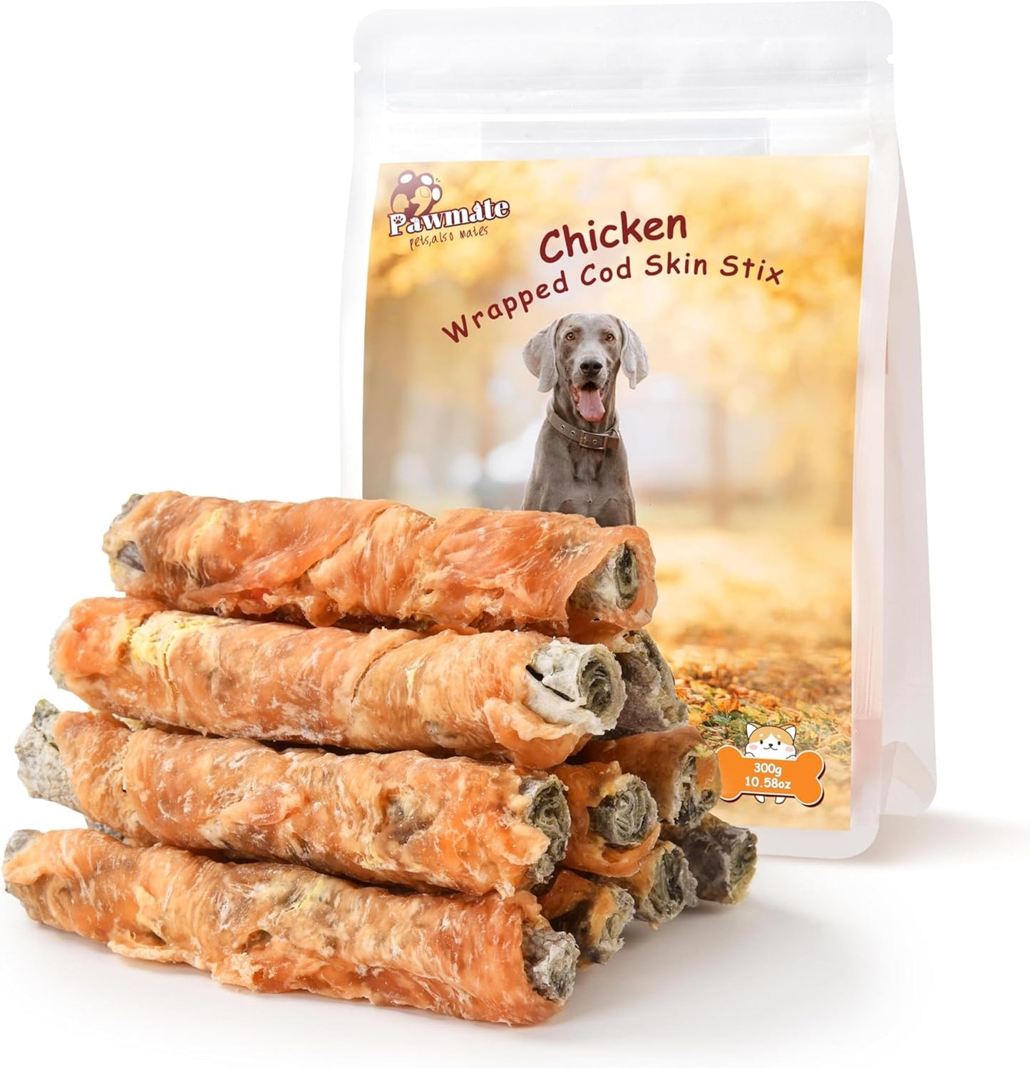 Pawmate-Dog-Treats-Chicken-Wrapped-Cod-Fish-Skin-Sticks,-Healthy-High-Omega3-2439