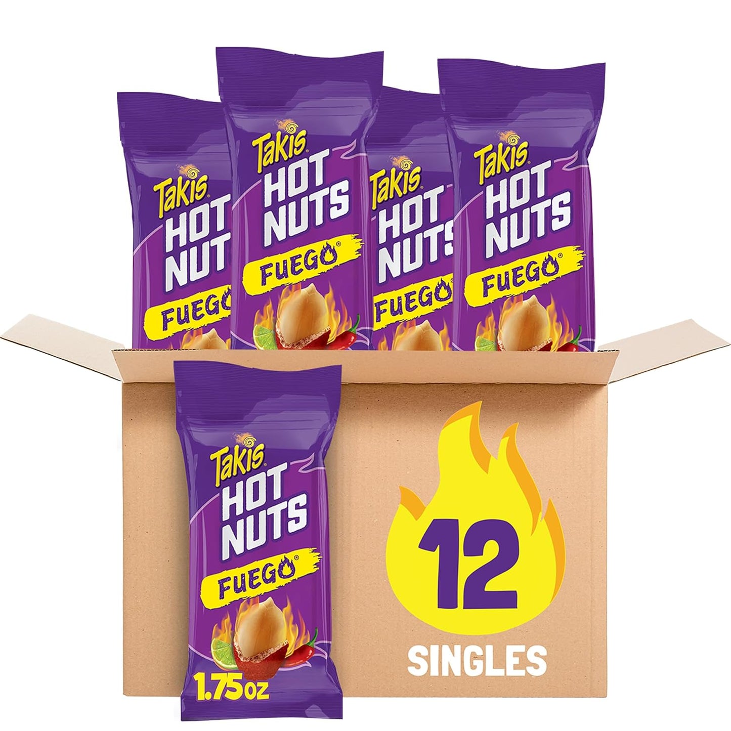 Takis-Fuego-Hot-Nuts-Double-Crunch-Peanuts,-12-ct,-1.75-oz-Case------272