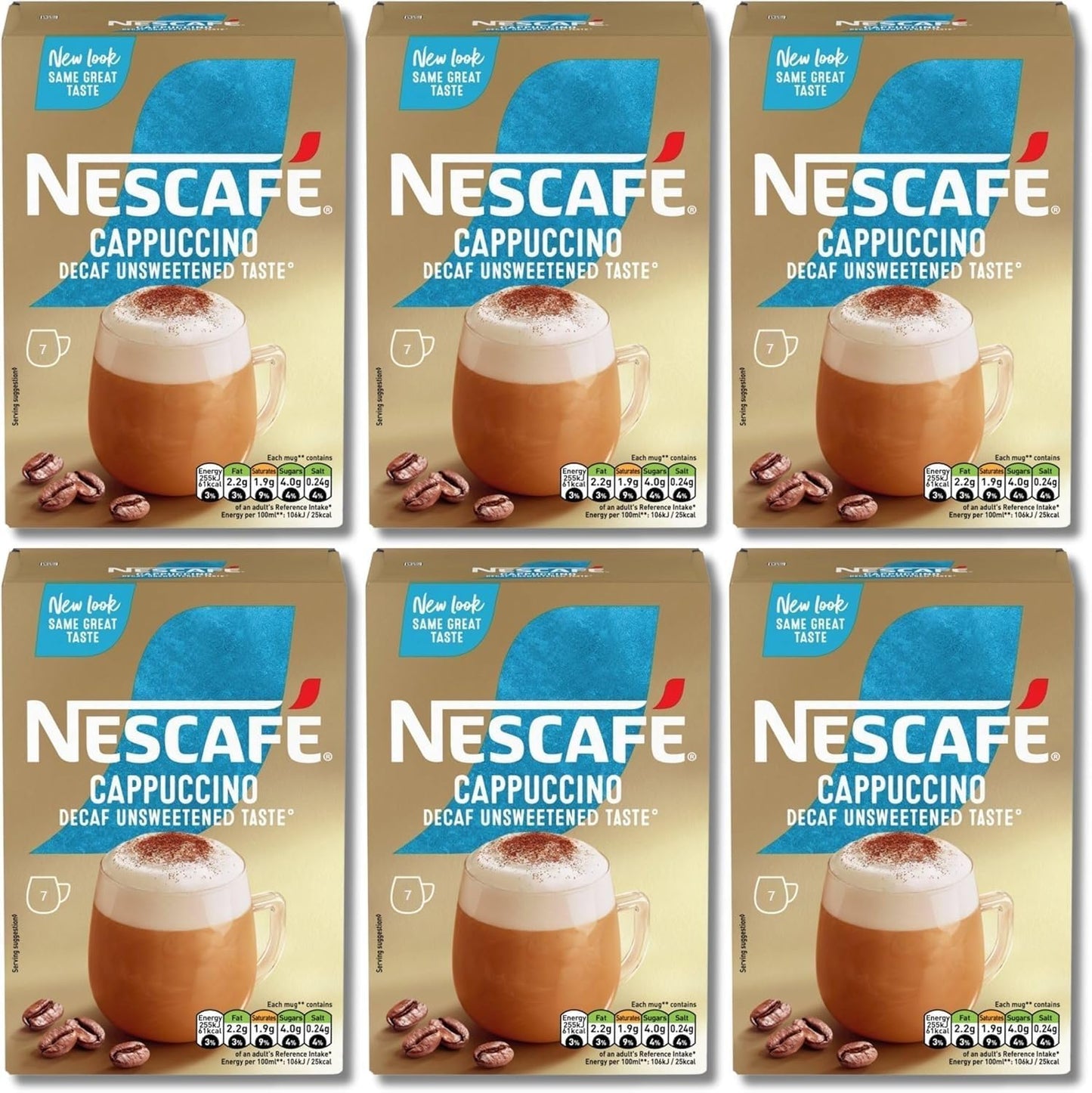 NESCAFÉ-Cappuccino-Decaffeinated-Unsweetened-Instant-Coffee-Sachets-x7-(Pack-of-6,-Total-42-1348