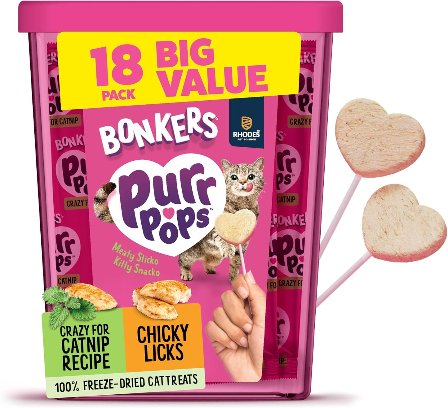 Bonkers-Purrpops-Freeze-Dried-Chicken-&-Catnip-Flavor-Lollipop-Cat-Treats,-Healthy-Real-Meat-582