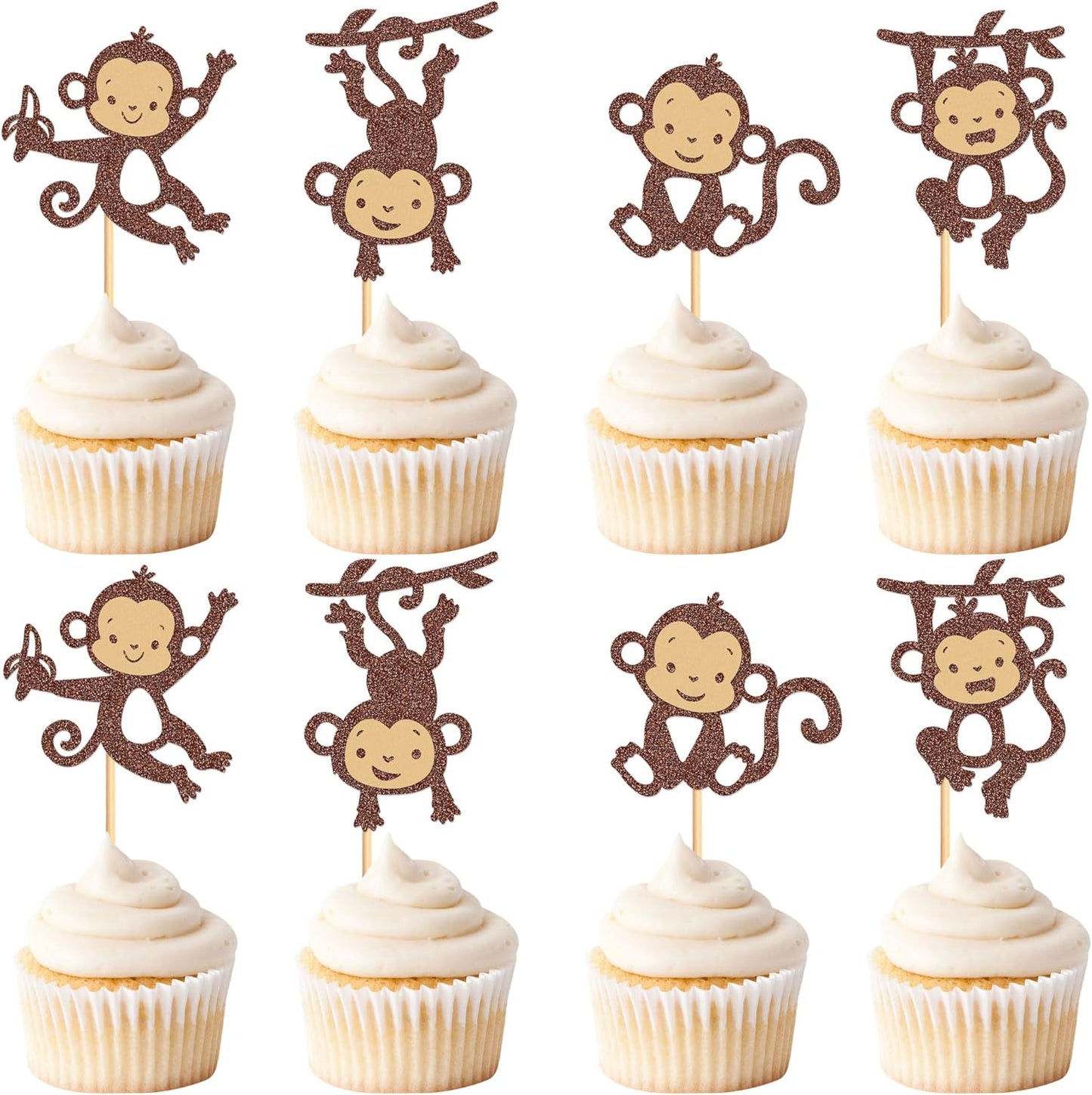 Cyodoos-24Pcs-Monkey-Cupcake-Toppers-for-Forest-Themed-Cupcake-Baby-Shower-Kids-Party-Decorations-90