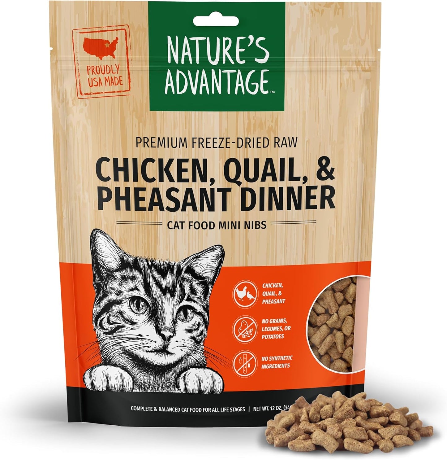 Nature's-Advantage-Freeze-Dried-Raw-Chicken,-Quail,-&-Pheasant-Dinner-Cat-Food-Nibs,-oz-Grain500