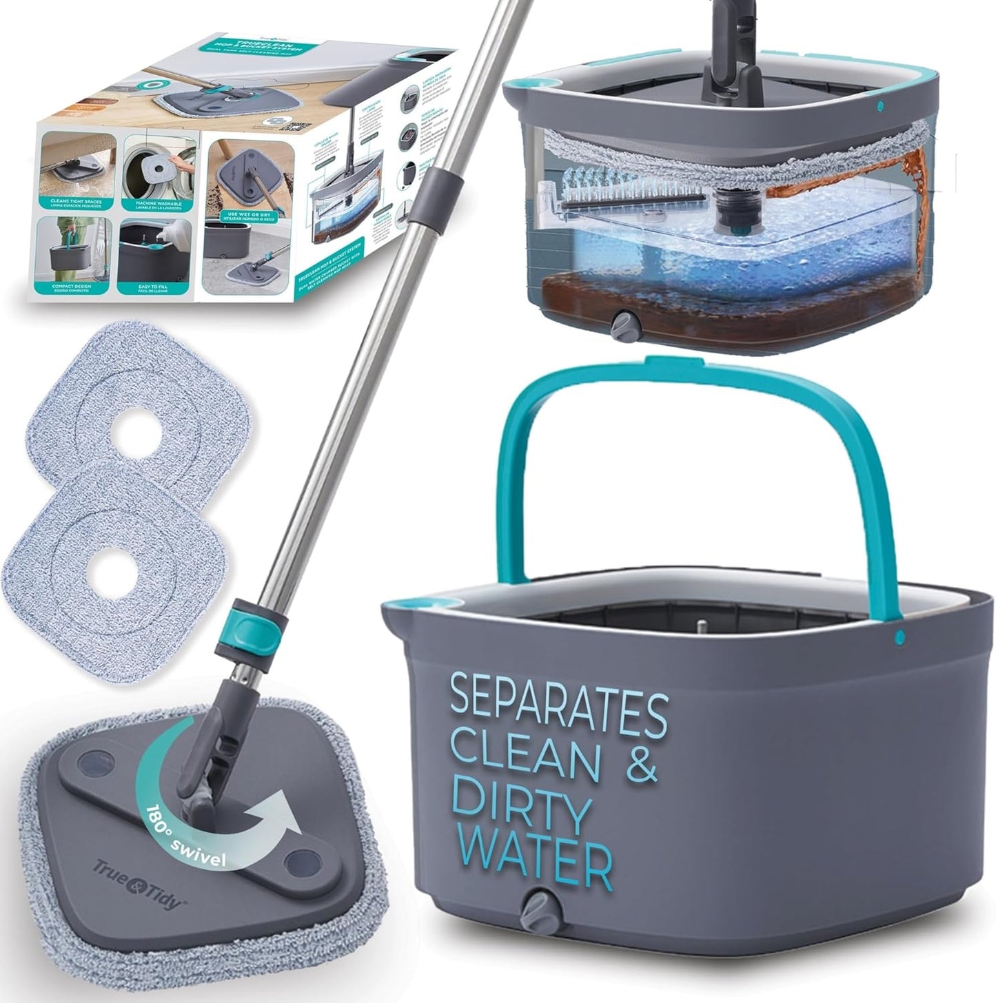 True-&-Tidy-True-Clean-Spin-Mop-&-Bucket-System-4598