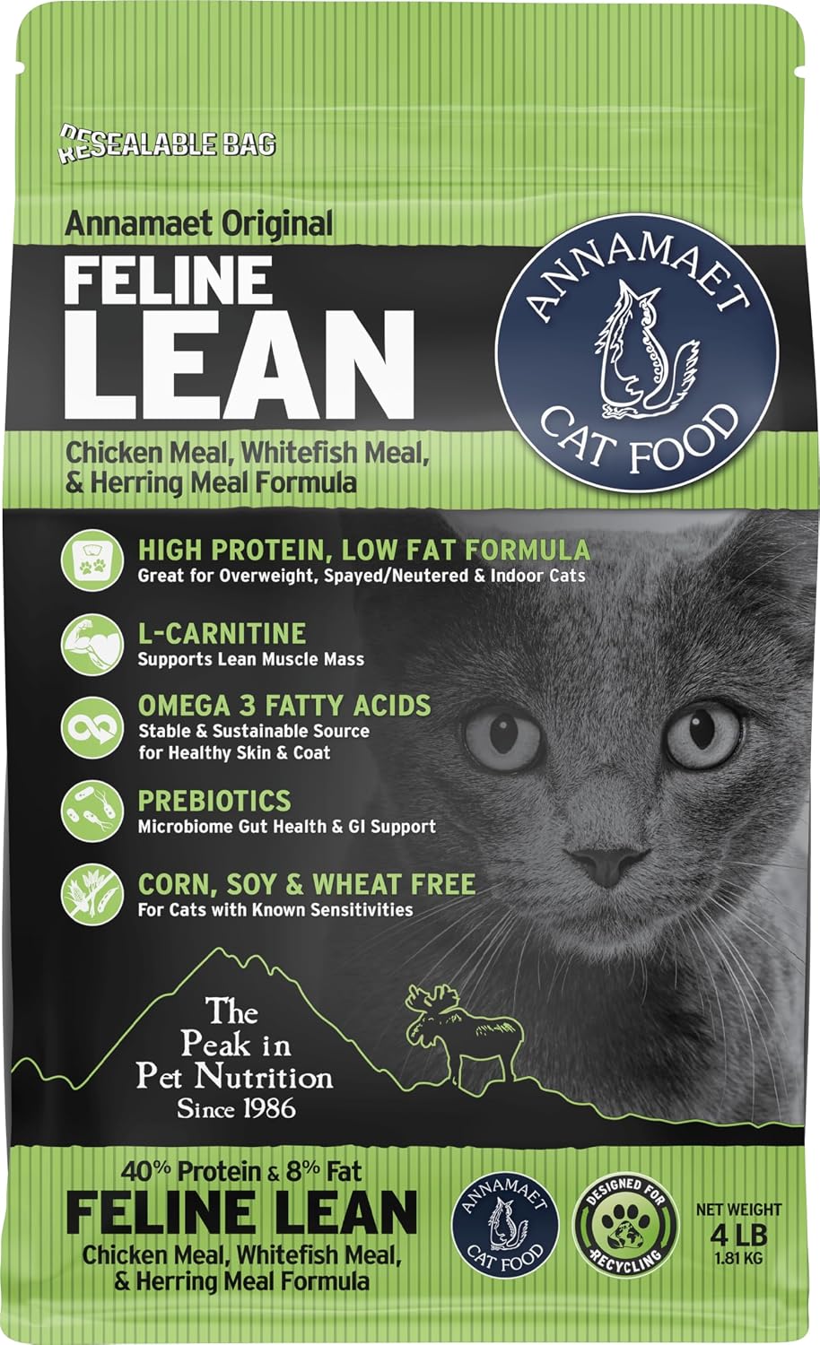 Annamaet-Original-Feline-Lean-Dry-Cat-Food,-(Chicken,-Whitefish-&-Herring),-4-lb-Bag-285