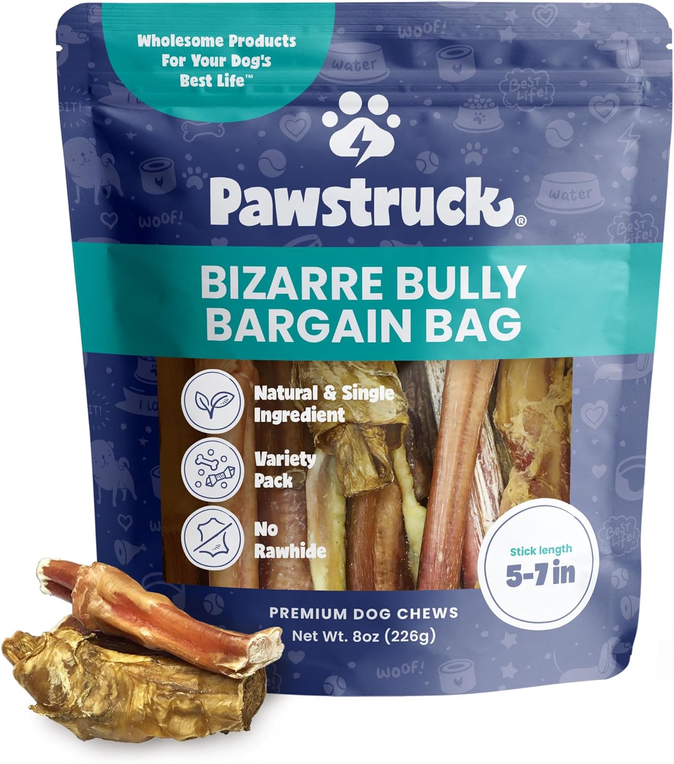 Natural-Bizarre-Bully-Sticks-Bargain-Bag-for-Dogs-3716
