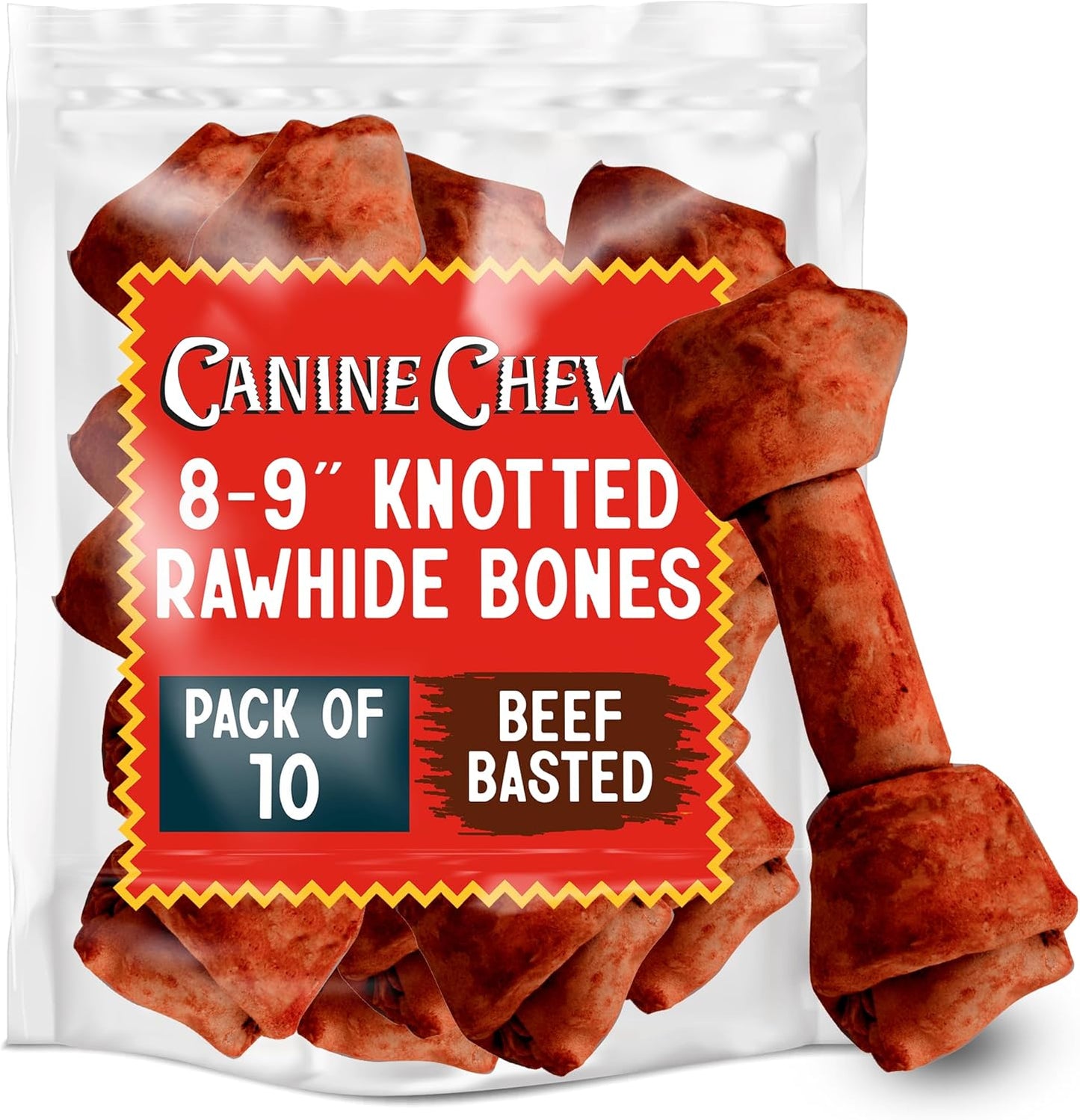 Canine-Chews-46273-Inch-Beef-Basted-Knotted-Rawhide-Bones-for-Large---692