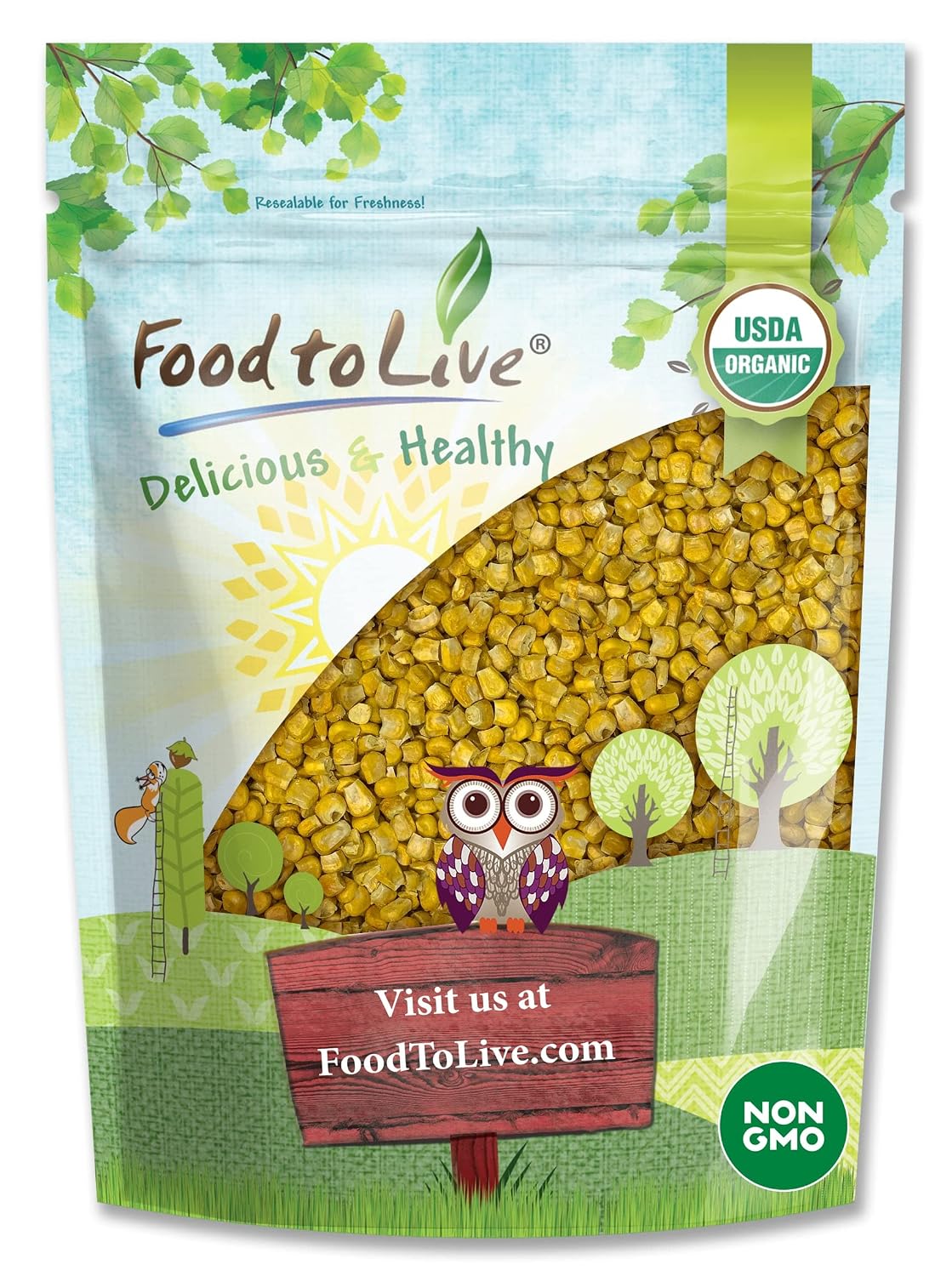 Food-to-Live-Organic-Super-Sweet-Corn,-Freeze-Dried,-4-Ounces---Whole-74