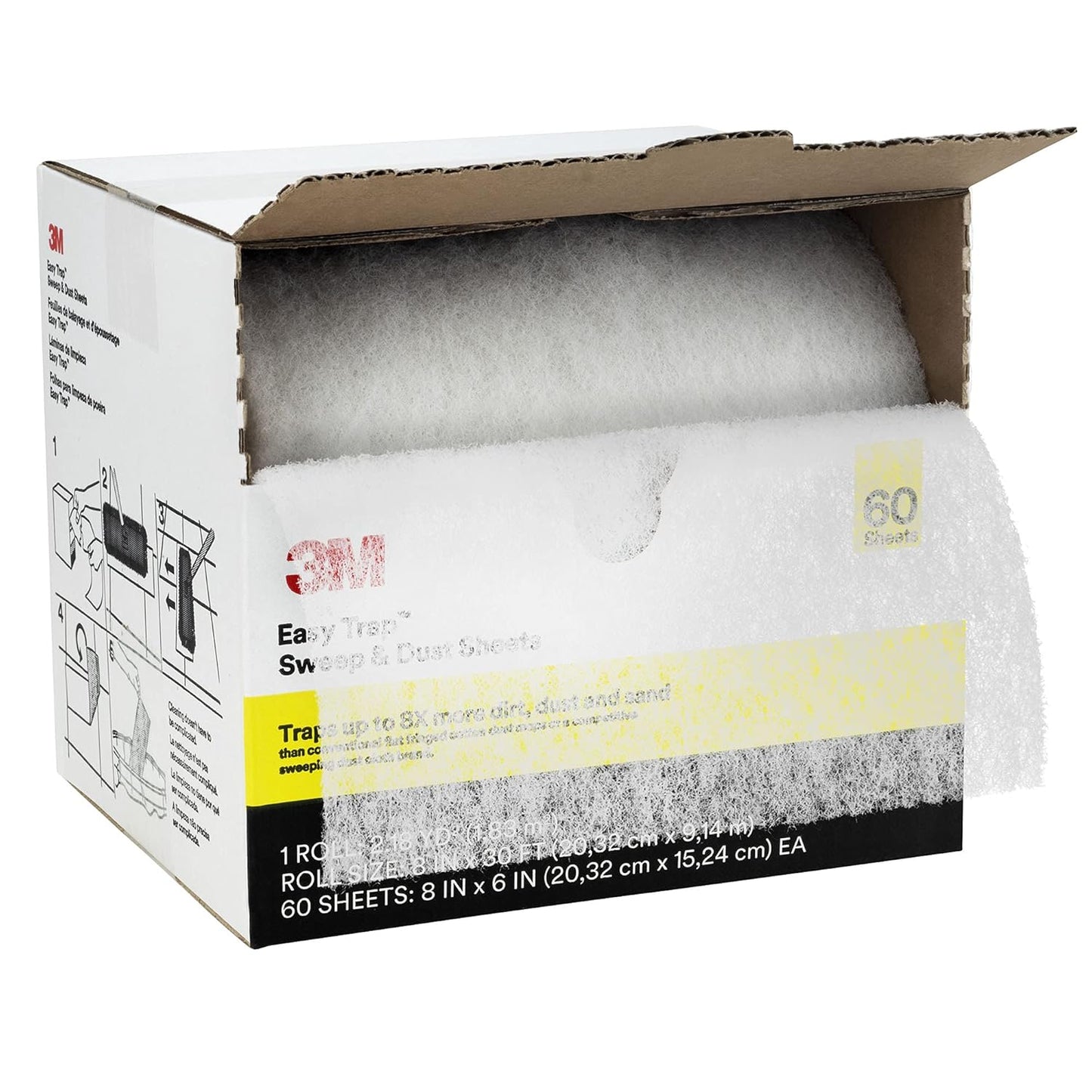 3M-Easy-Trap-Sweep-and-Dust-Sheets,-1-Roll-of-60-8"-x-6"-Sheets,-793