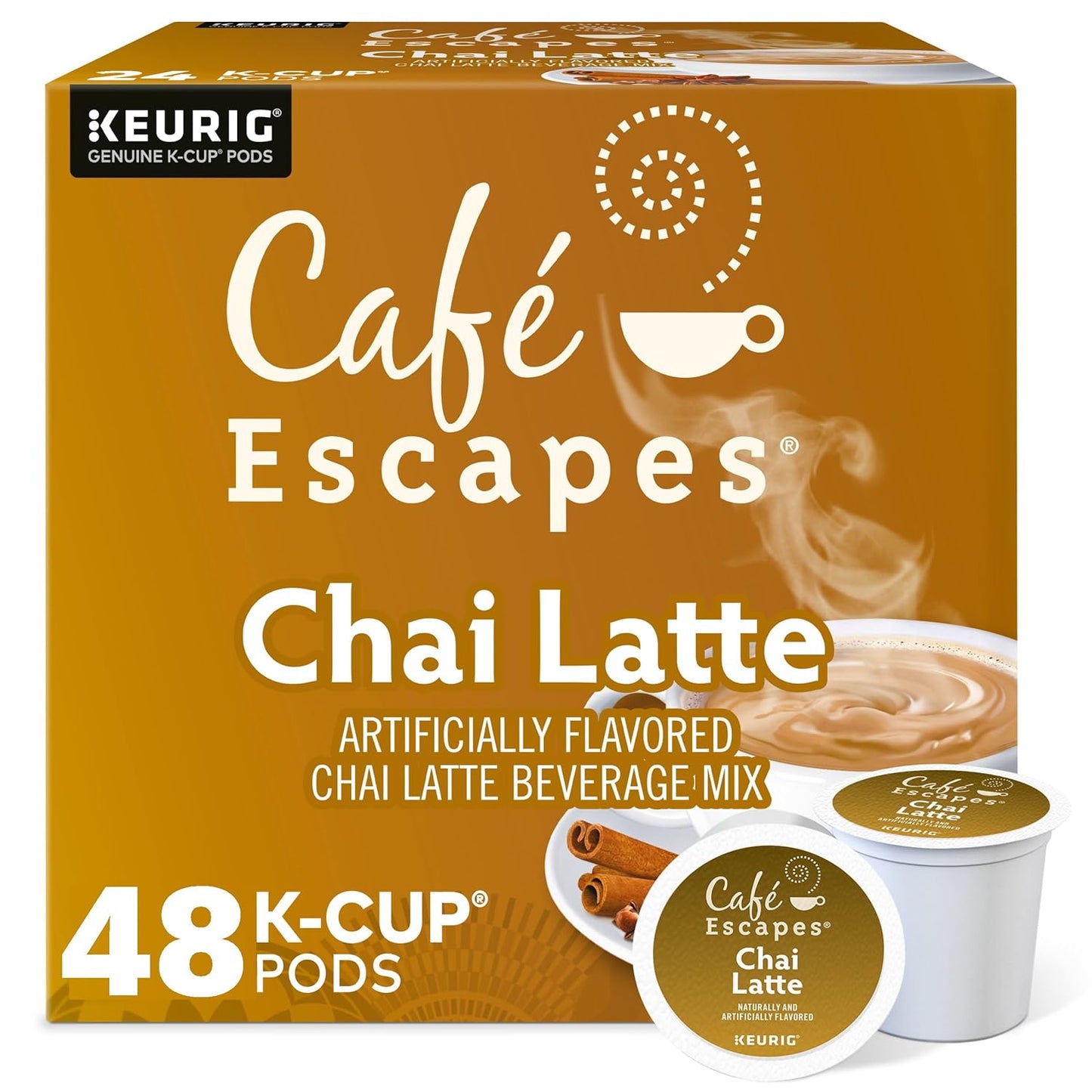 Cafe-Escapes,-Chai-Latte-Tea-Beverage,-Single-Serve-Keurig-K-Cup-Pods,-48-Count-(2-2421