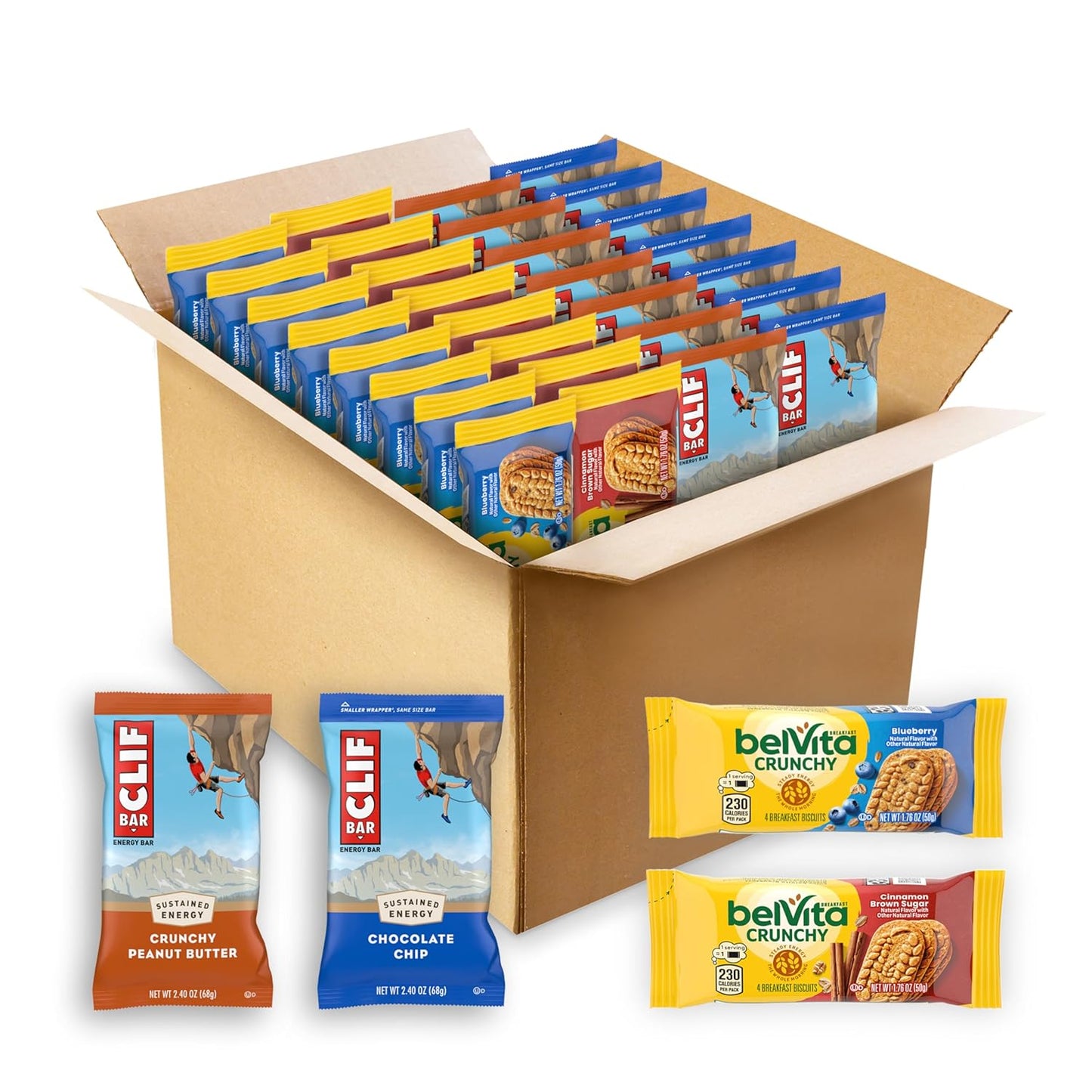 CLIF-BAR-&-belVita-Breakfast-Biscuits-Variety-Pack,-4-Flavors,-30--ct-|-Energy-&-34
