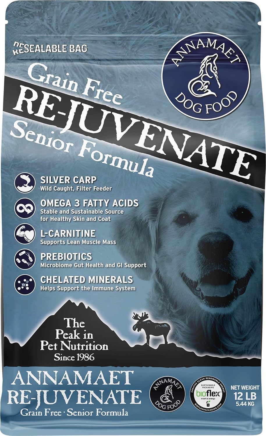 Annamaet-Grain-Free-Re-Juvenate-Senior-Formula-Dry-Dog-Food,-(Fresh-Silver-Carp-&-Turkey),-471