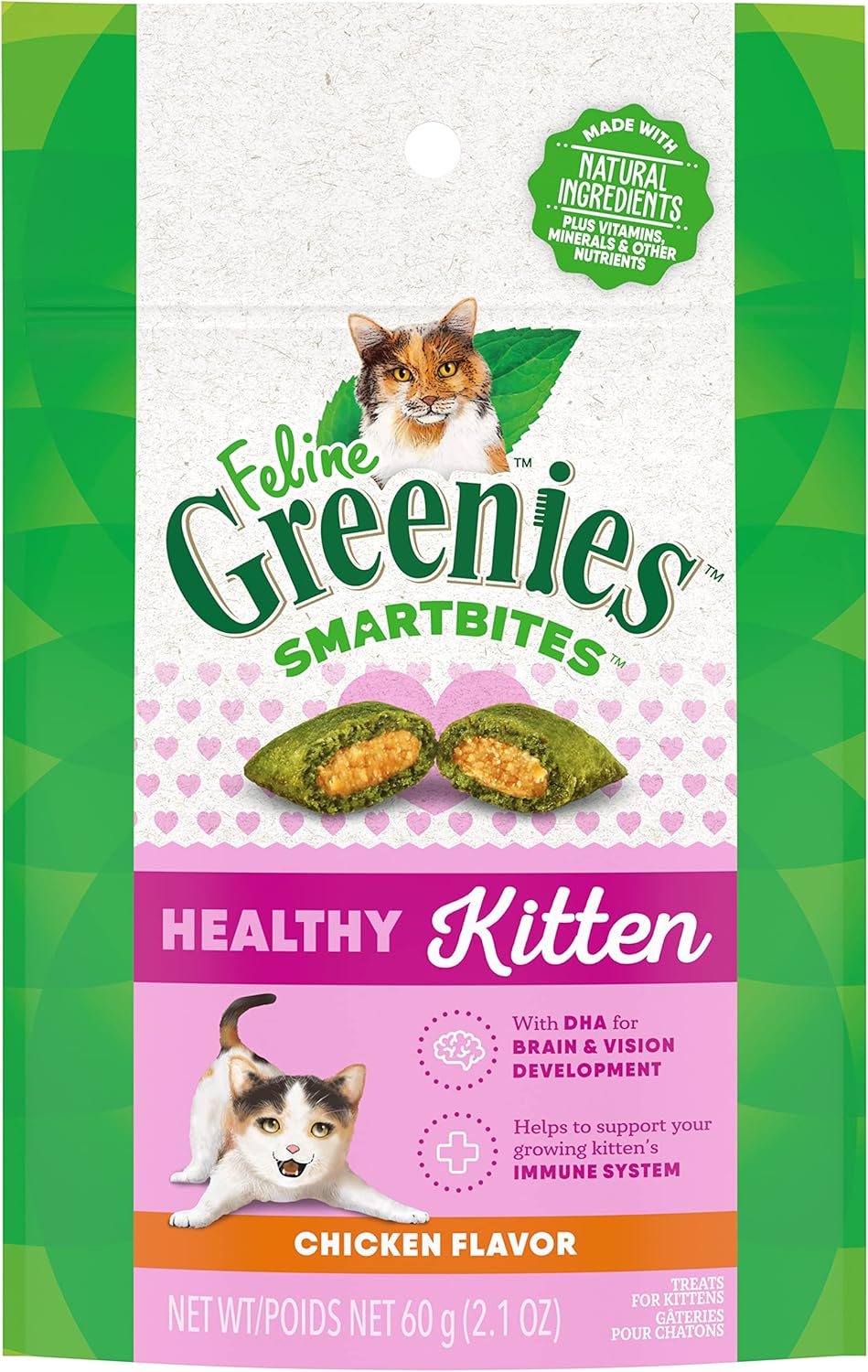 Feline-Smartbites-Healthy-Kitten-Treats,-Chicken-Flavor,-2.1-Pouch-3