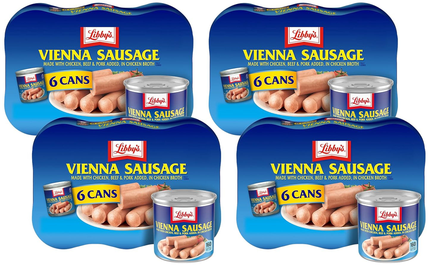 Libby's-Vienna-Sausage,-Ready-to-Eat-Canned-Meat,-10g-Protein-Per--Serving,-4.6-oz.-(Pack-60