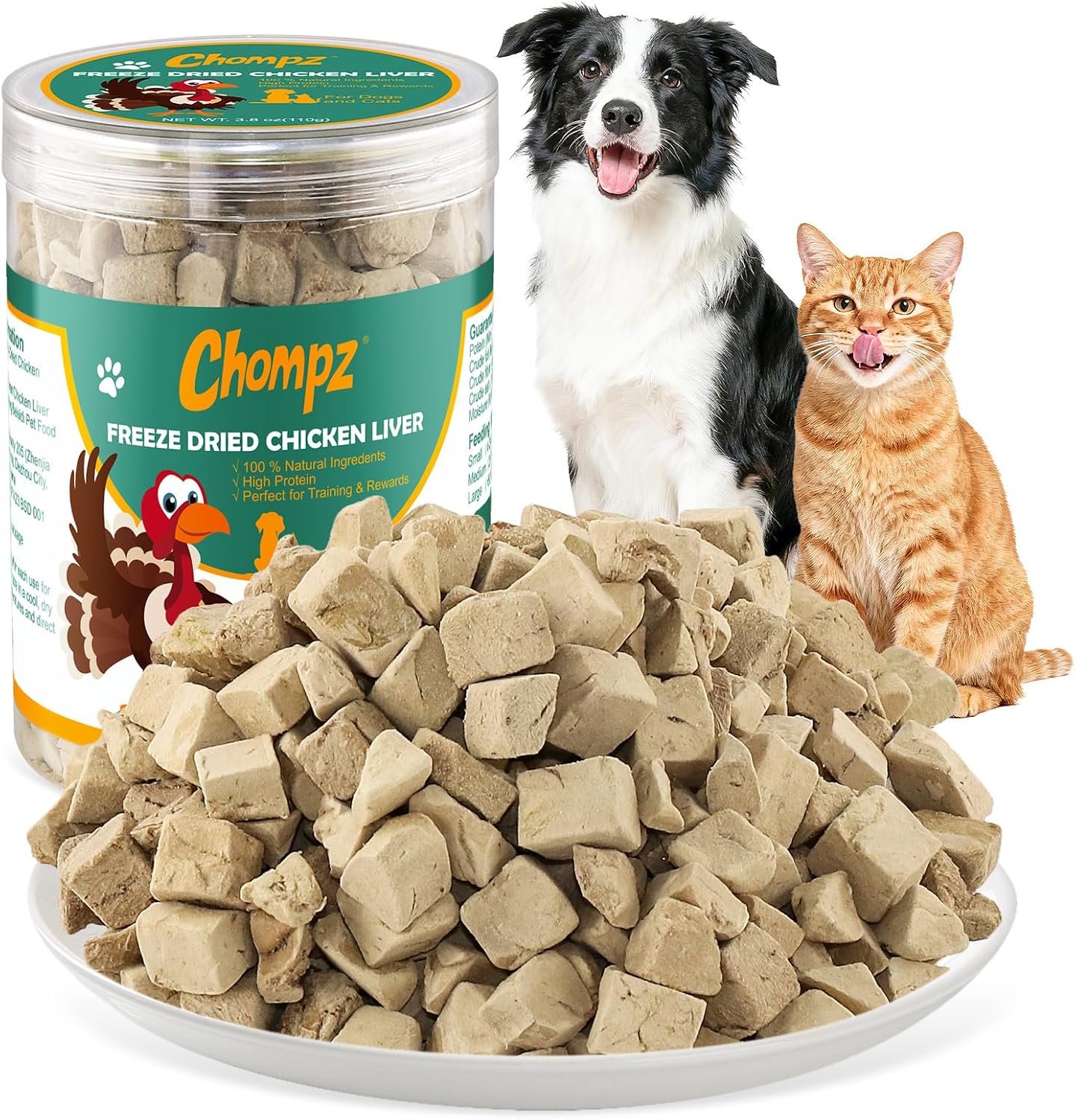 Chompz-Freeze-Dried-Chicken-Liver-for-Dogs-and-Cats,-High-Protein-Training-Treats-359