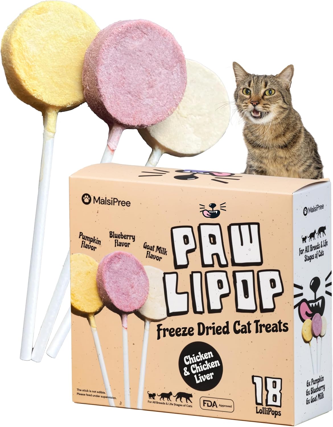 MalsiPree-Cat-Treats-Freeze-Dried-Chicken-Lollipops---18-Pack,-5.5-Cal---Nutrient-Healthy1451