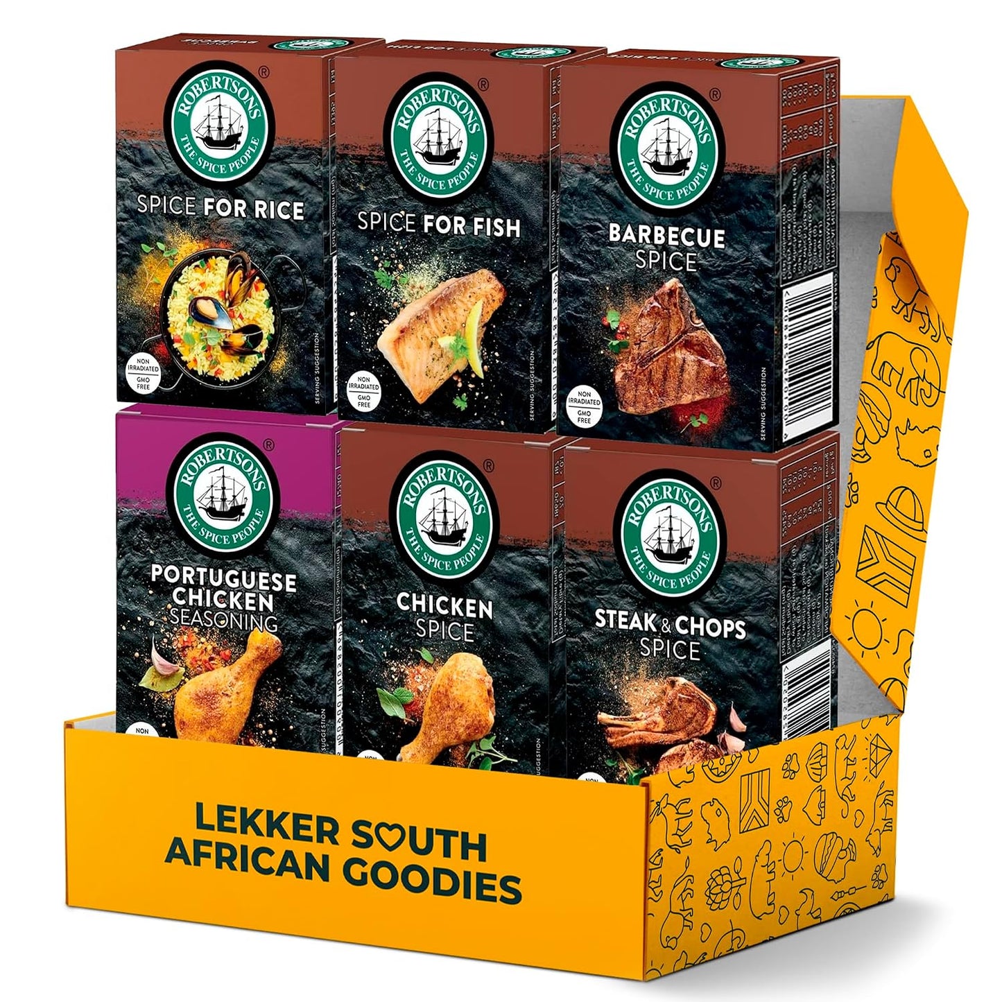 Seasoning-Spice-Set-6-Piece-Variety-Roberstons-Collection-from-South-Africa,-BBQ-322