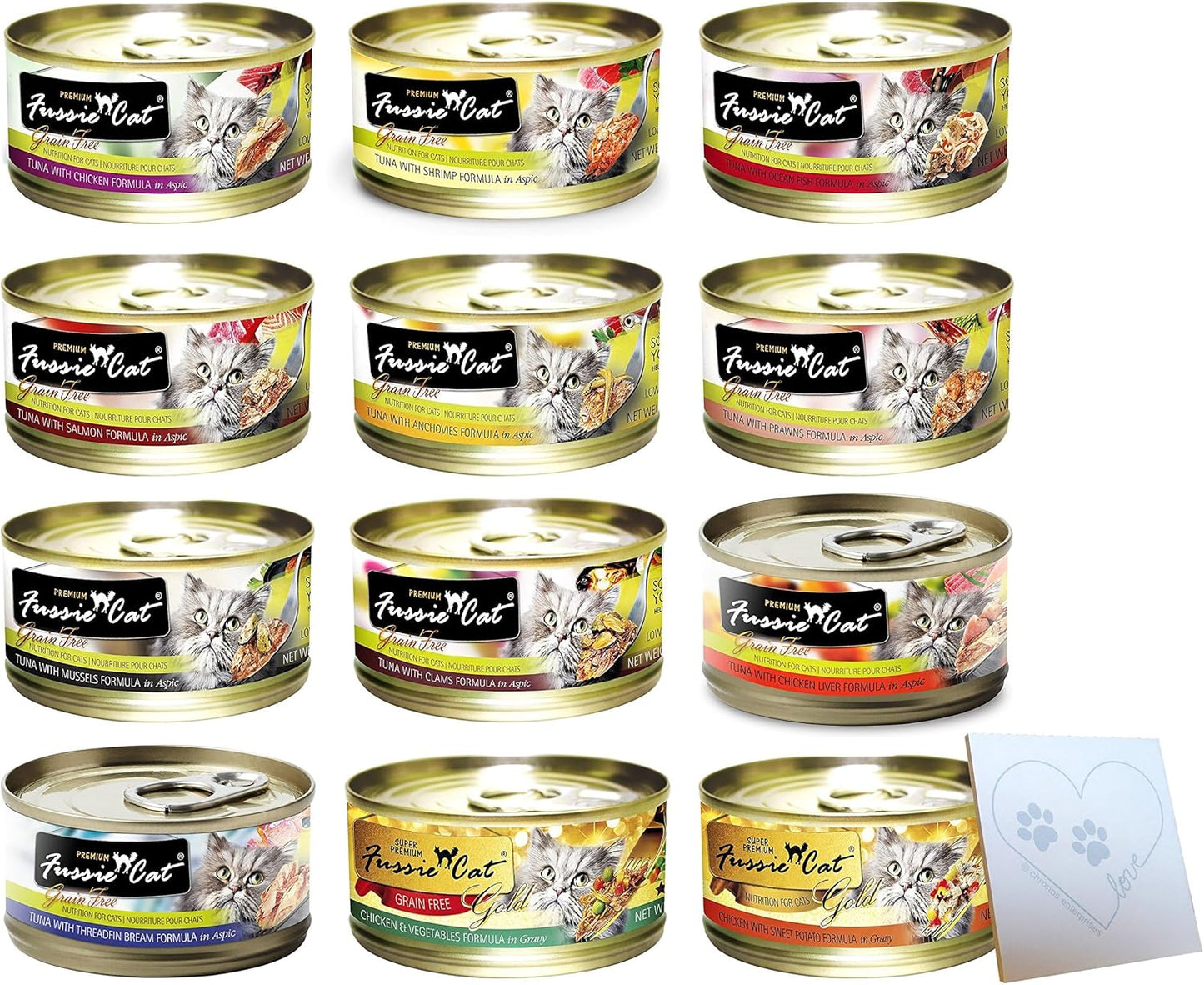 Fussie-Cat-Premium-Grain-Free-Cat-Food-Variety-Pack---12-Flavors:-Tuna-Shrimp,-&-Prawn,355