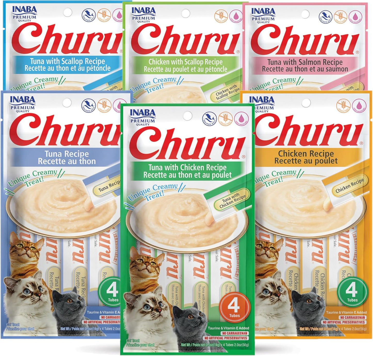 INABA-Churu-Lickable-Purée-Wet-Treat-for-Cats---No-Grains,-Preservatives,-Added-E1127